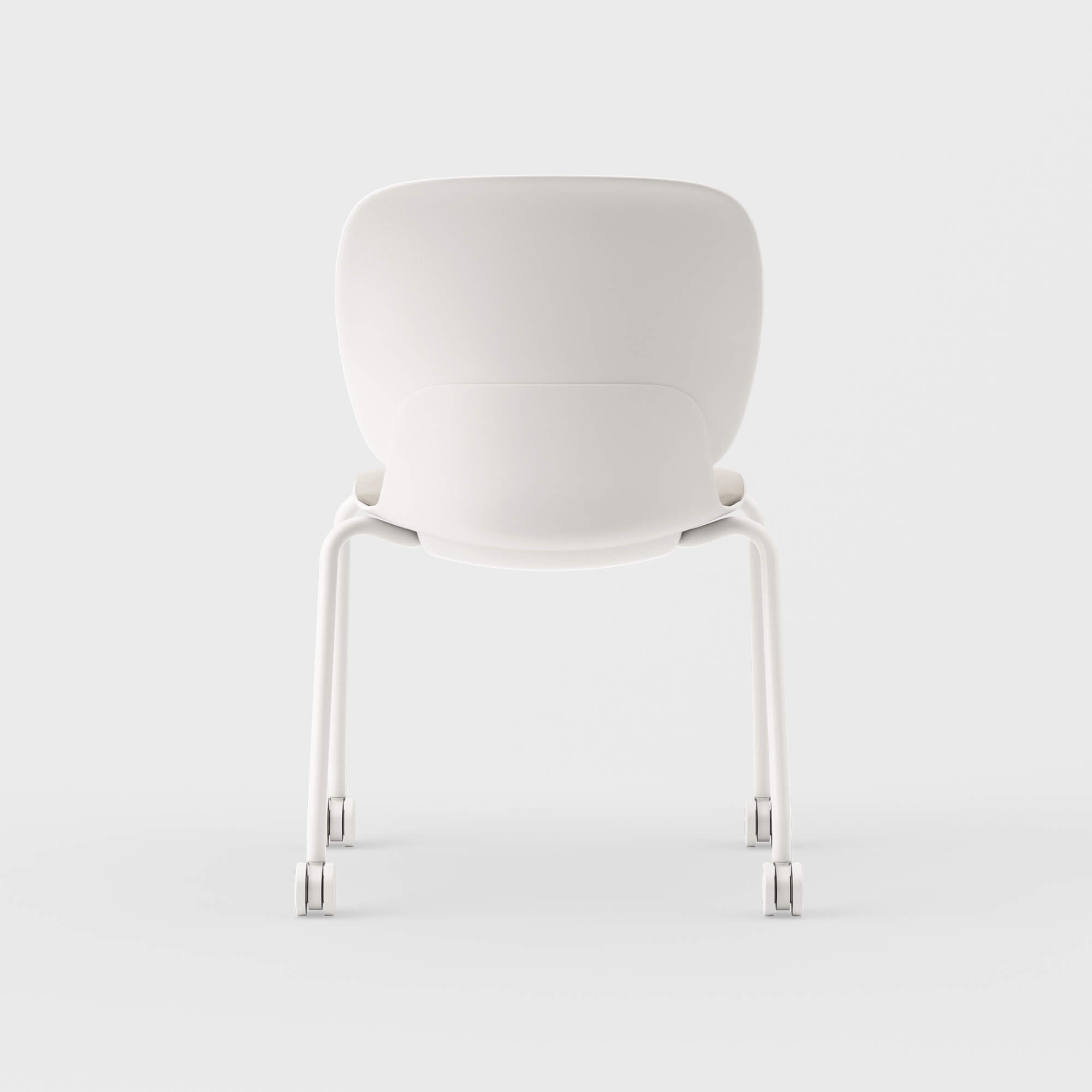 Maari Chair 4-Leg Base with Upholstered Seat - Floyd 123 (S6-A) / Smooth Plaster (TR-PLS) / Caster