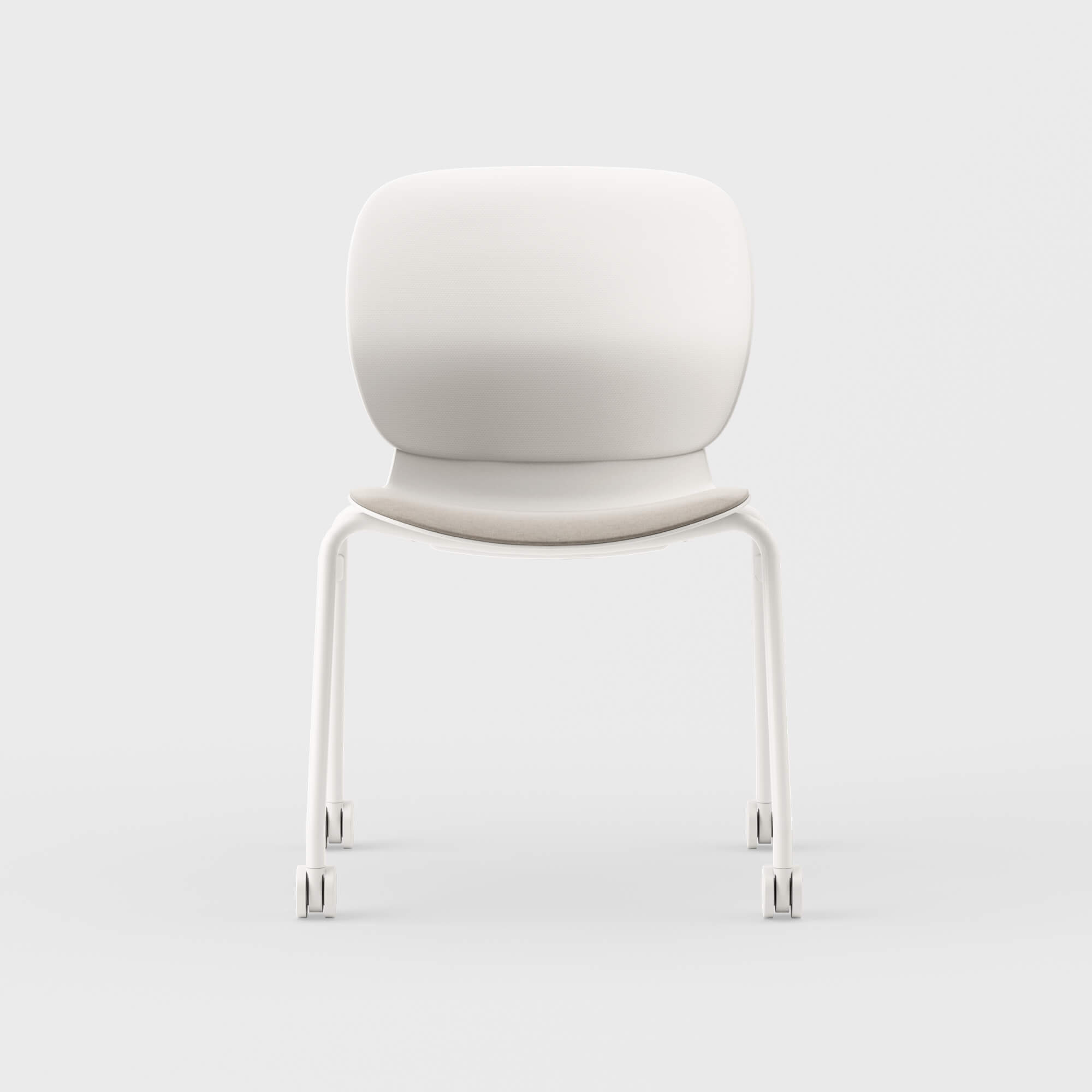 Maari Chair 4-Leg Base with Upholstered Seat - Floyd 123 (S6-A) / Smooth Plaster (TR-PLS) / Caster