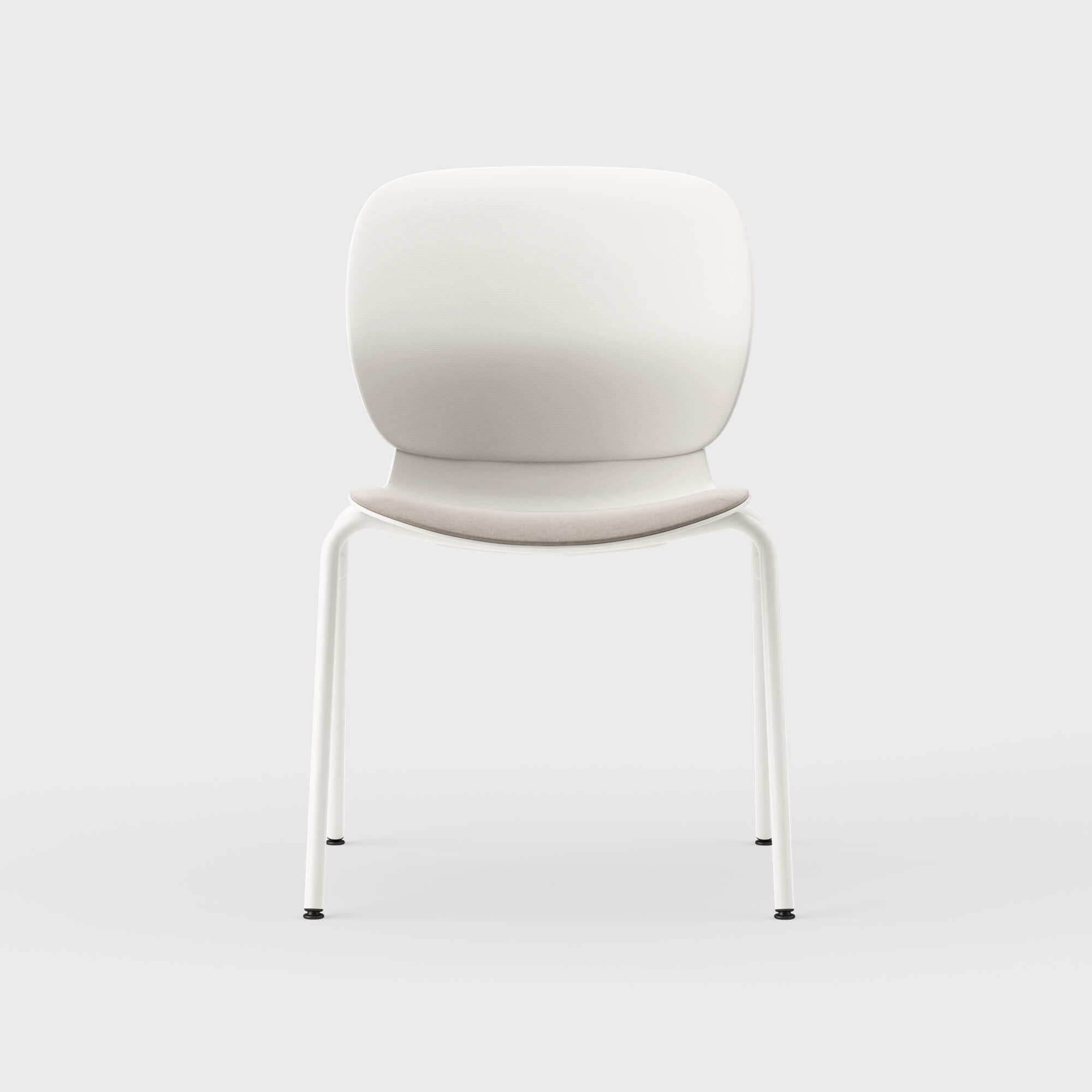 Maari Chair 4-Leg Base with Upholstered Seat - Floyd 123 (S6-A) / Smooth Plaster (TR-PLS) / Glide