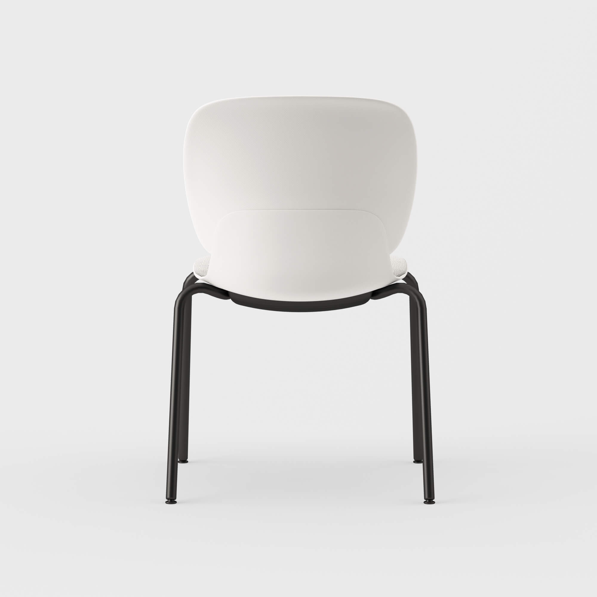 Maari Chair 4-Leg Base with Upholstered Seat - Ramie Gunnie (4V-GN) / Black (TR-F) / Glide
