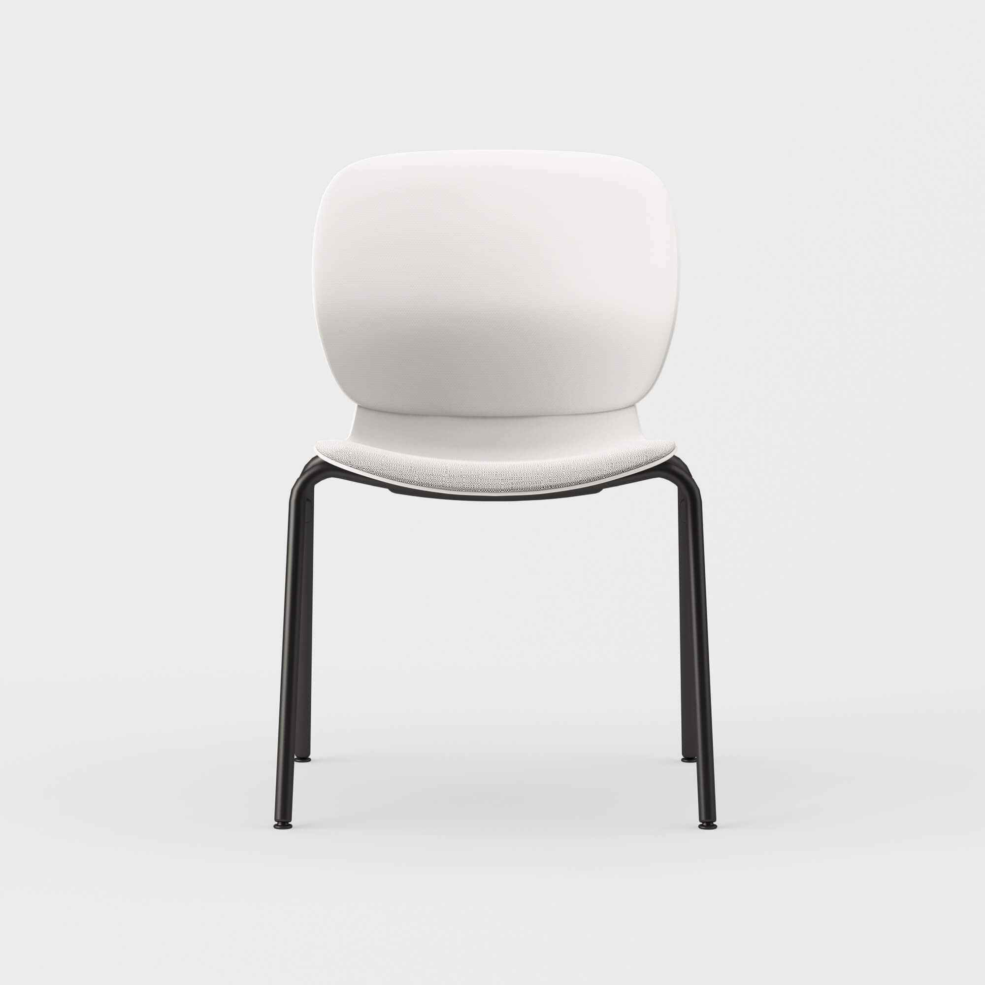 Maari Chair 4-Leg Base with Upholstered Seat - Ramie Gunnie (4V-GN) / Black (TR-F) / Glide