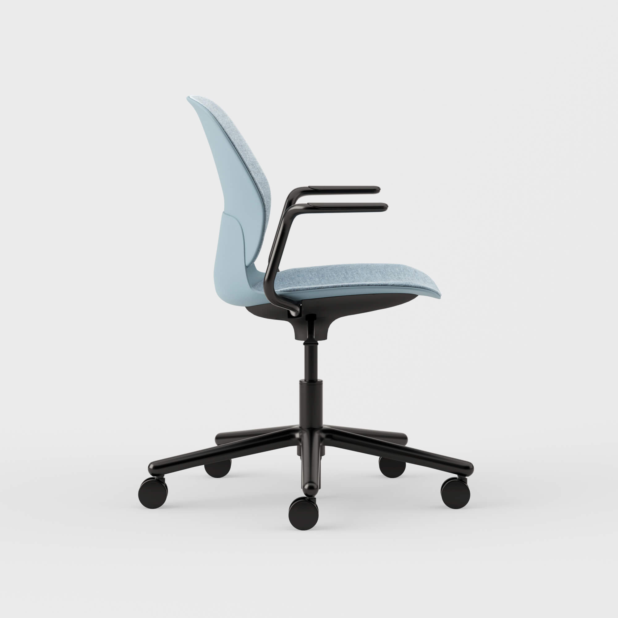 Maari Upholstered Chair with 5-Star Base - Melange Nap 711 (S7-M) / Black (TR-F)