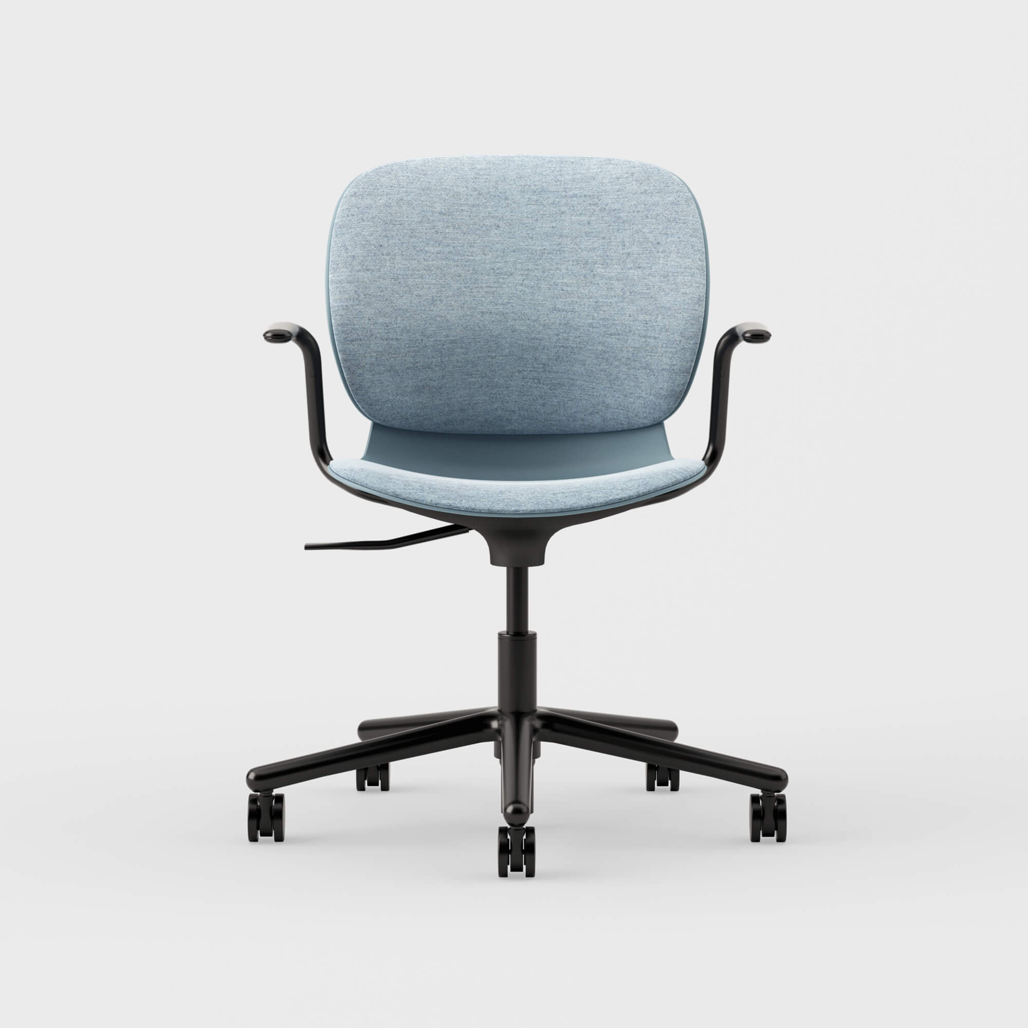 Maari Upholstered Chair with 5-Star Base - Melange Nap 711 (S7-M) / Black (TR-F)