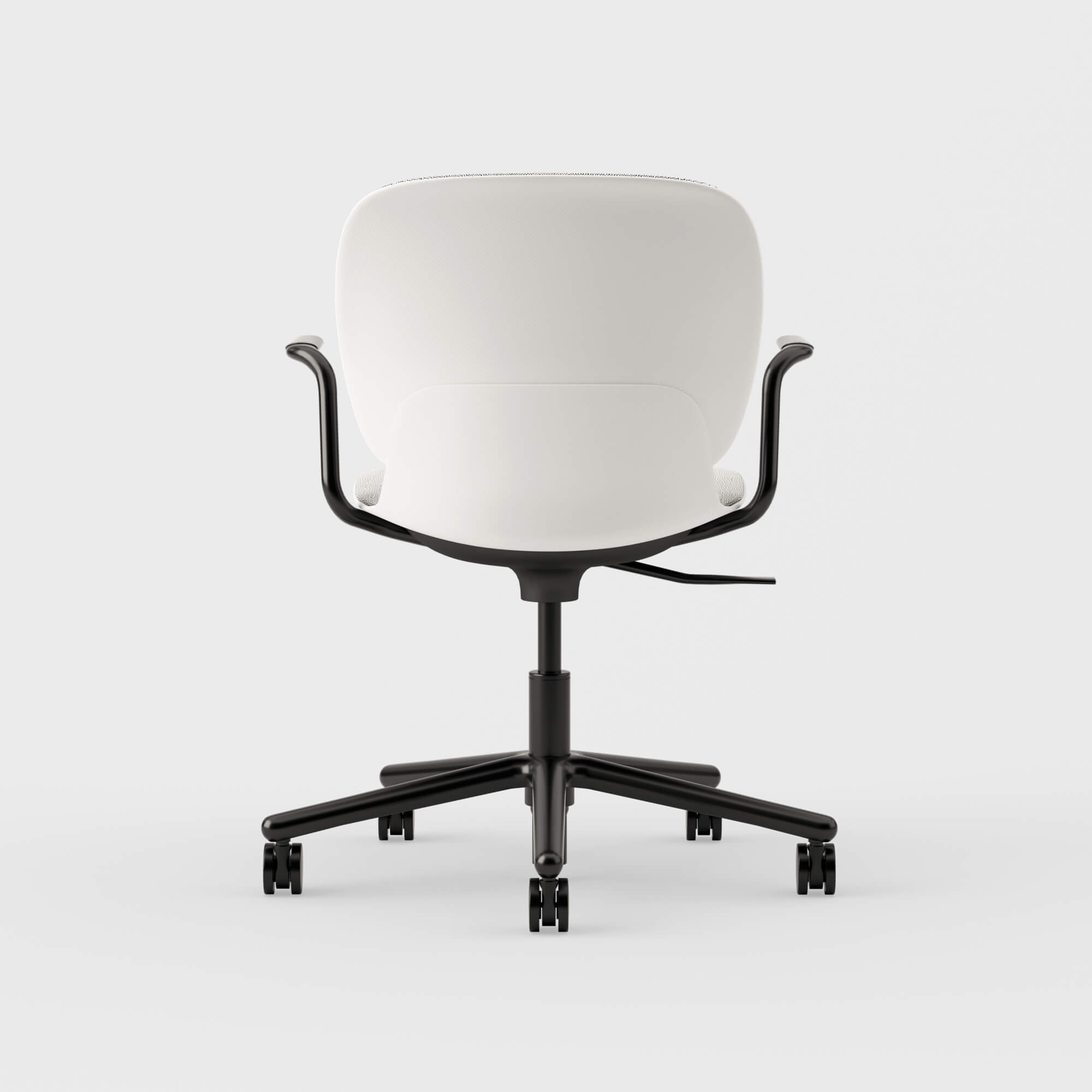 Maari Upholstered Chair with 5-Star Base - Ramie Gunnie (4V-GN) / Black (TR-F)
