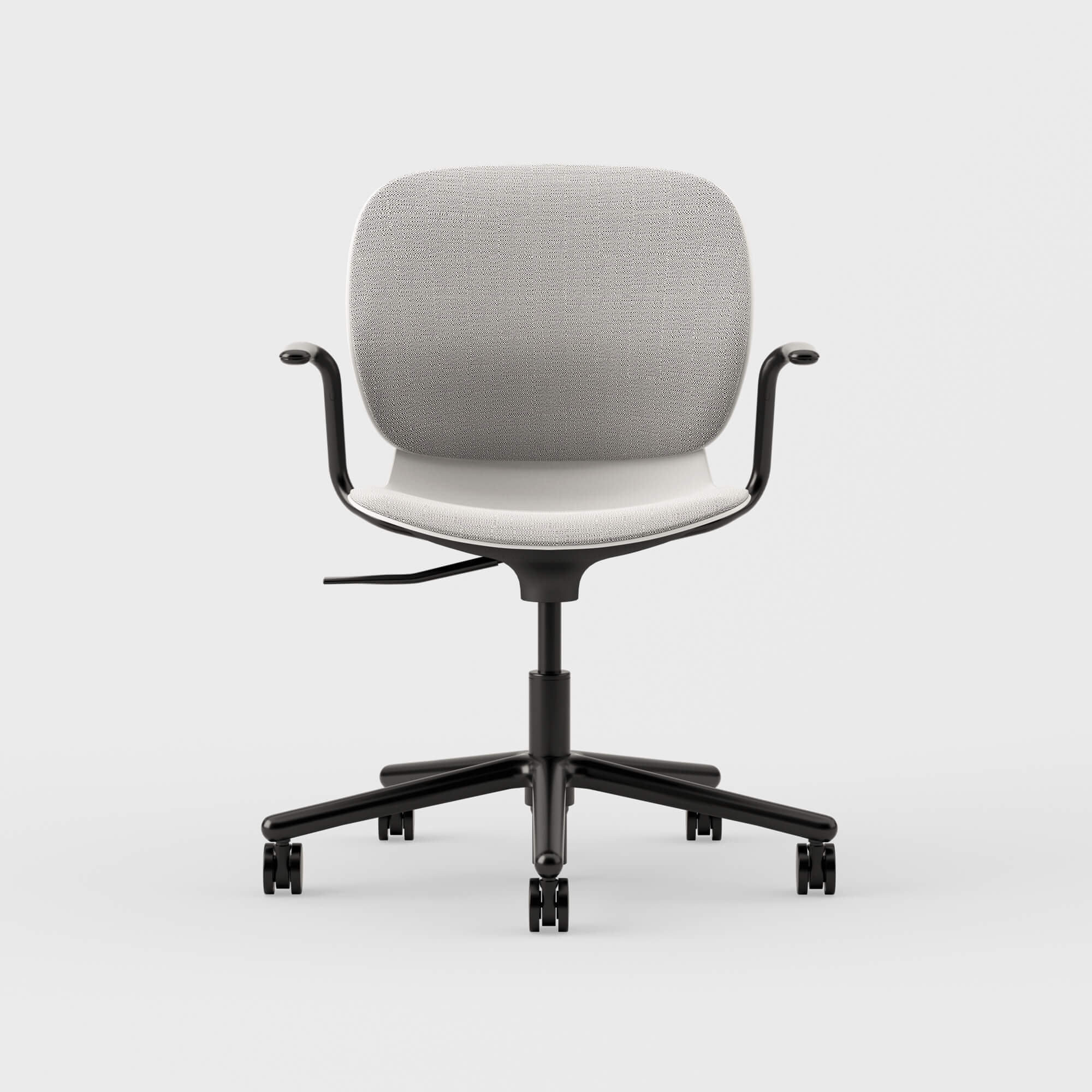 Maari Upholstered Chair with 5-Star Base - Ramie Gunnie (4V-GN) / Black (TR-F)