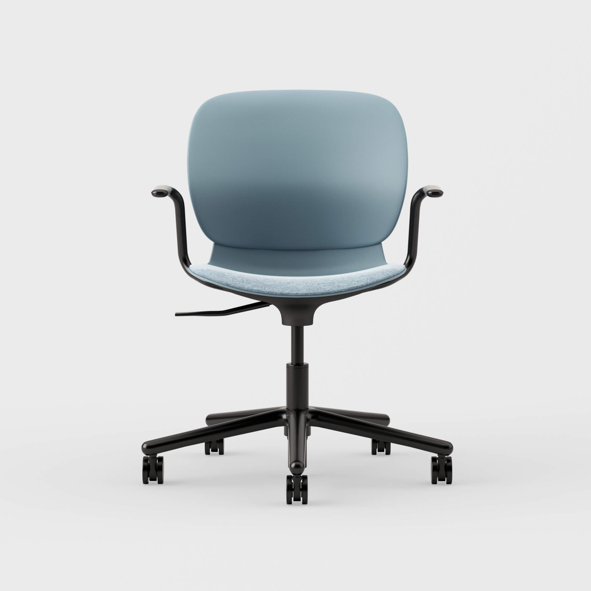 Maari Chair 5-Star Base with Upholstered Seat - Melange Nap 711 (S7-M) / Black (TR-F)