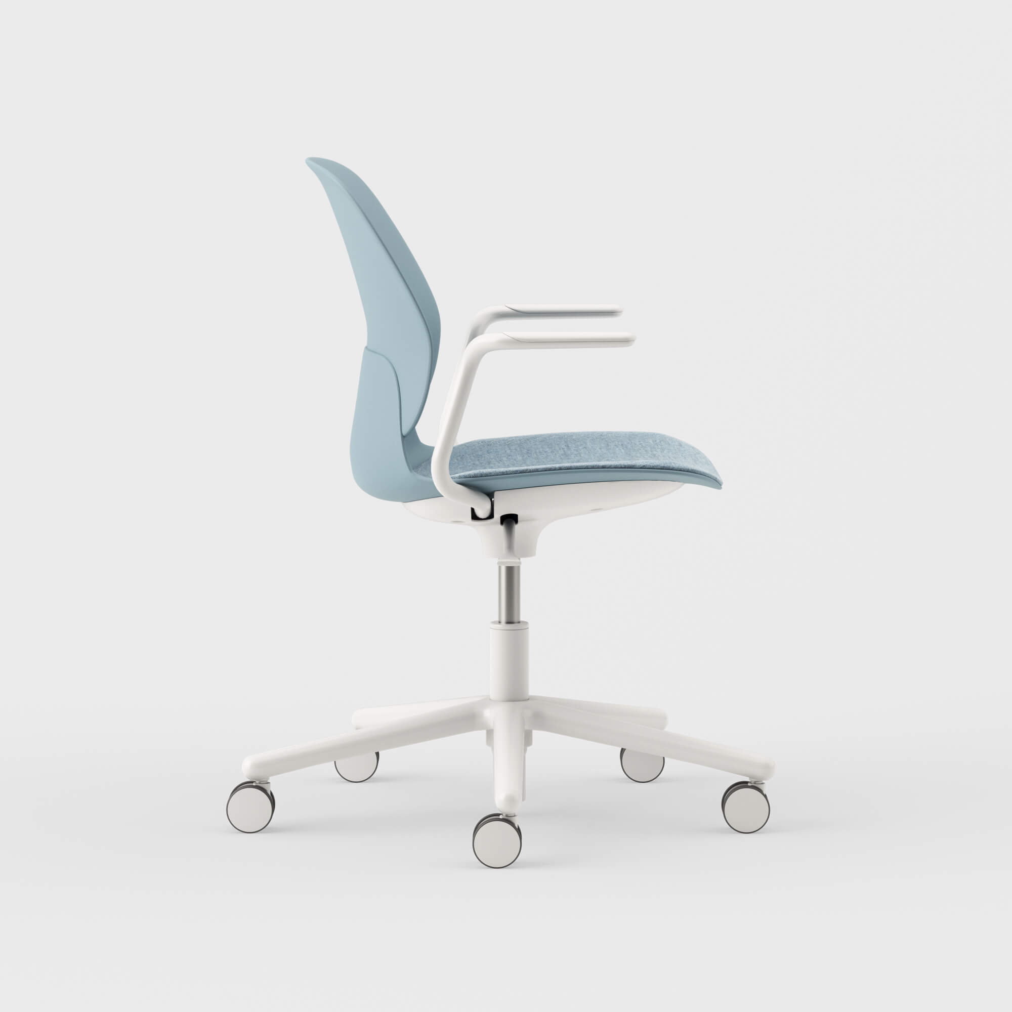 Maari Chair 5-Star Base with Upholstered Seat - Melange Nap 711 (S7-M) / Smooth Plaster (TR-PLS)