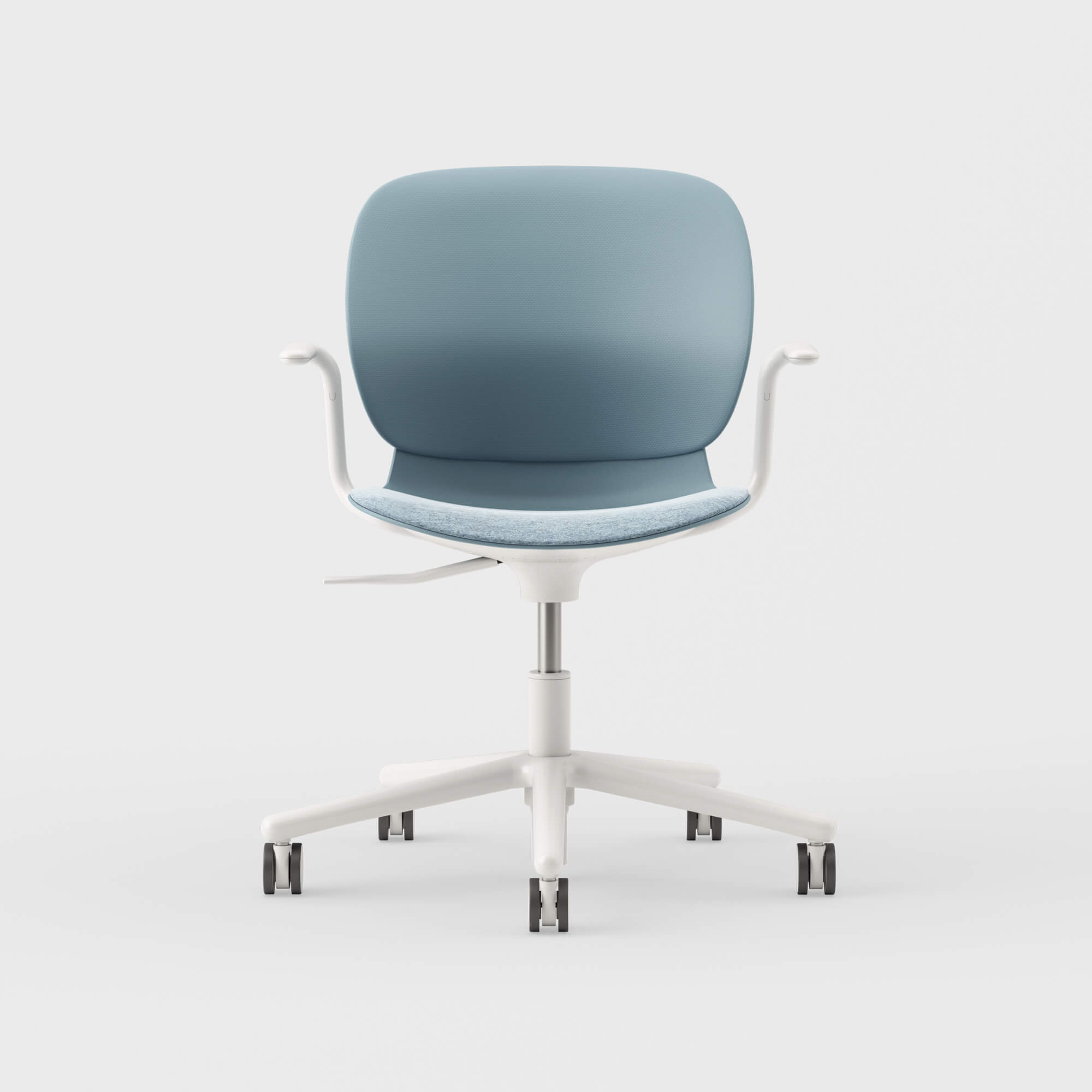 Maari Chair 5-Star Base with Upholstered Seat - Melange Nap 711 (S7-M) / Smooth Plaster (TR-PLS)