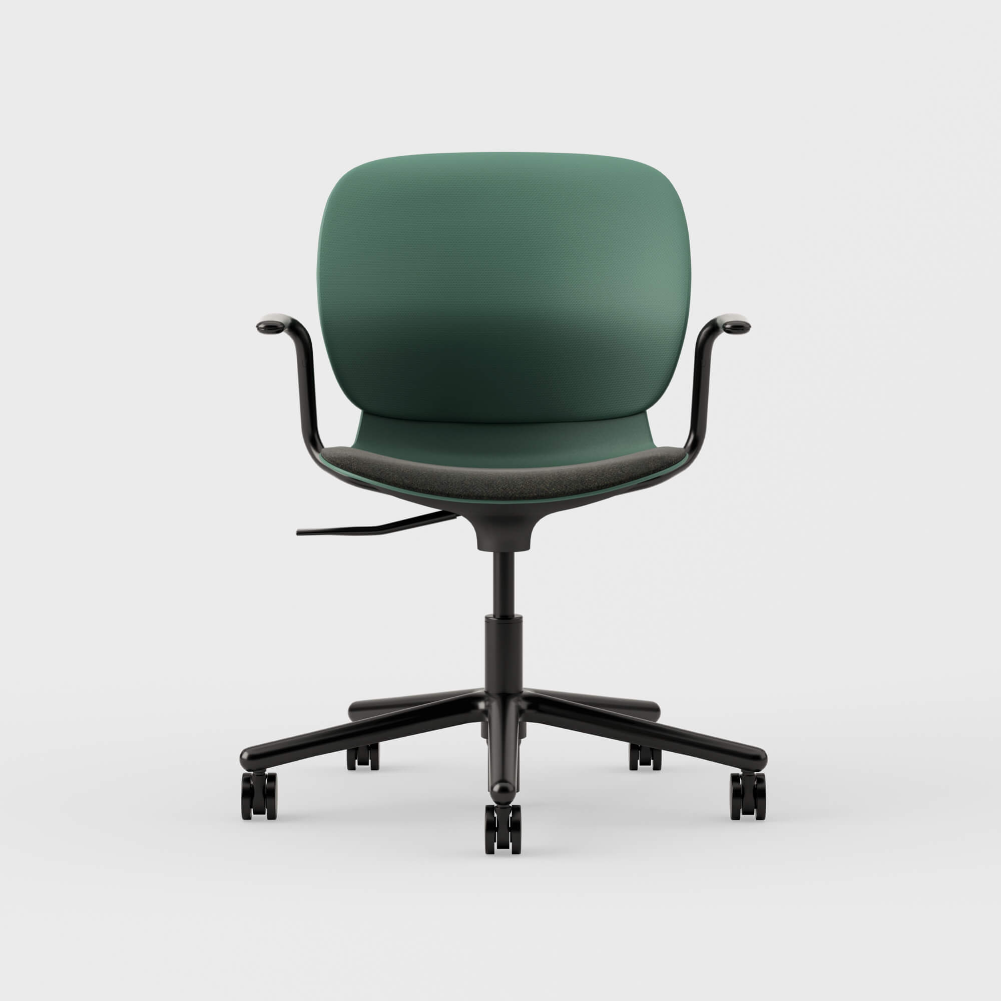 Maari Chair 5-Star Base with Upholstered Seat - Melange Nap 951 (S7-T) / Black (TR-F)