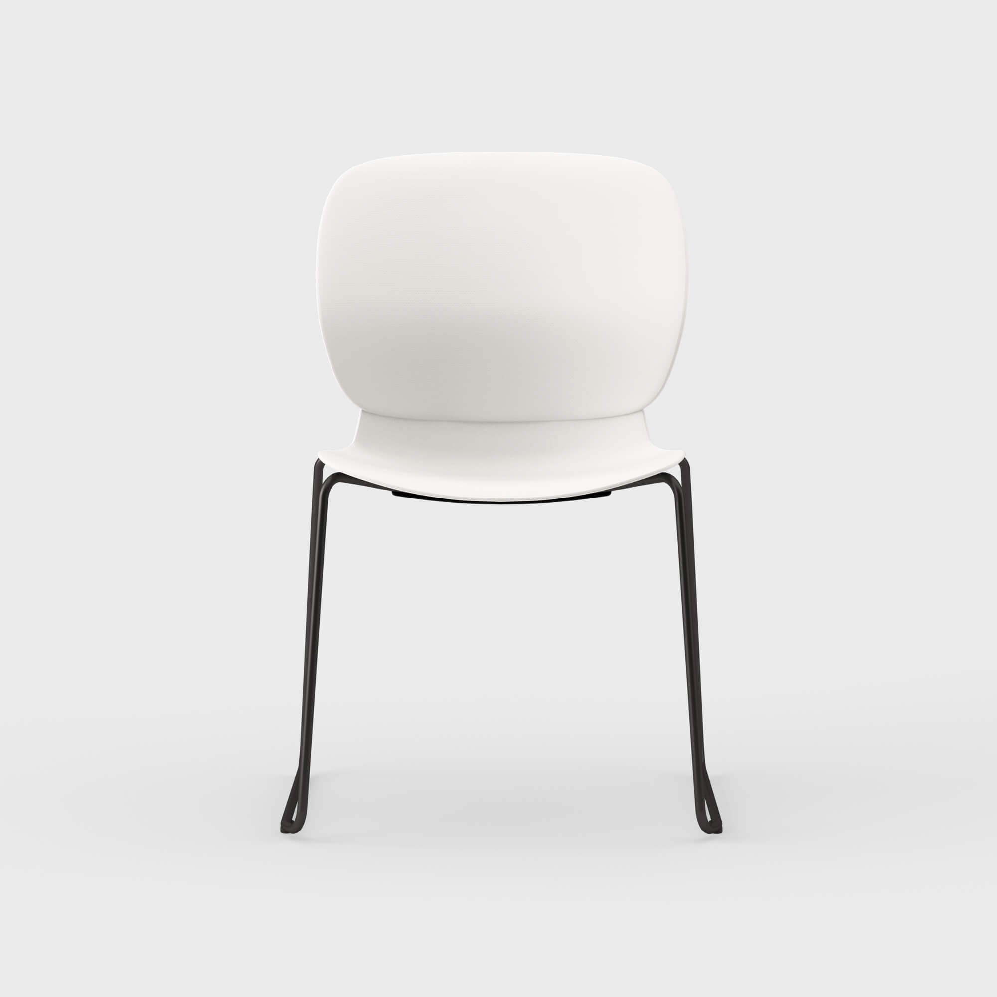 Maari Chair with Sled Base - Smooth Plaster (TR-PLS) / Black (TR-F)