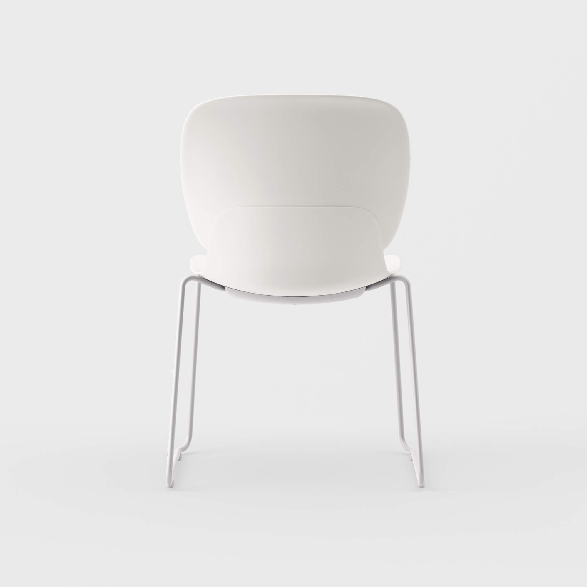 Maari Chair with Sled Base - Smooth Plaster (TR-PLS) / Metallic Silver (TR-LE)