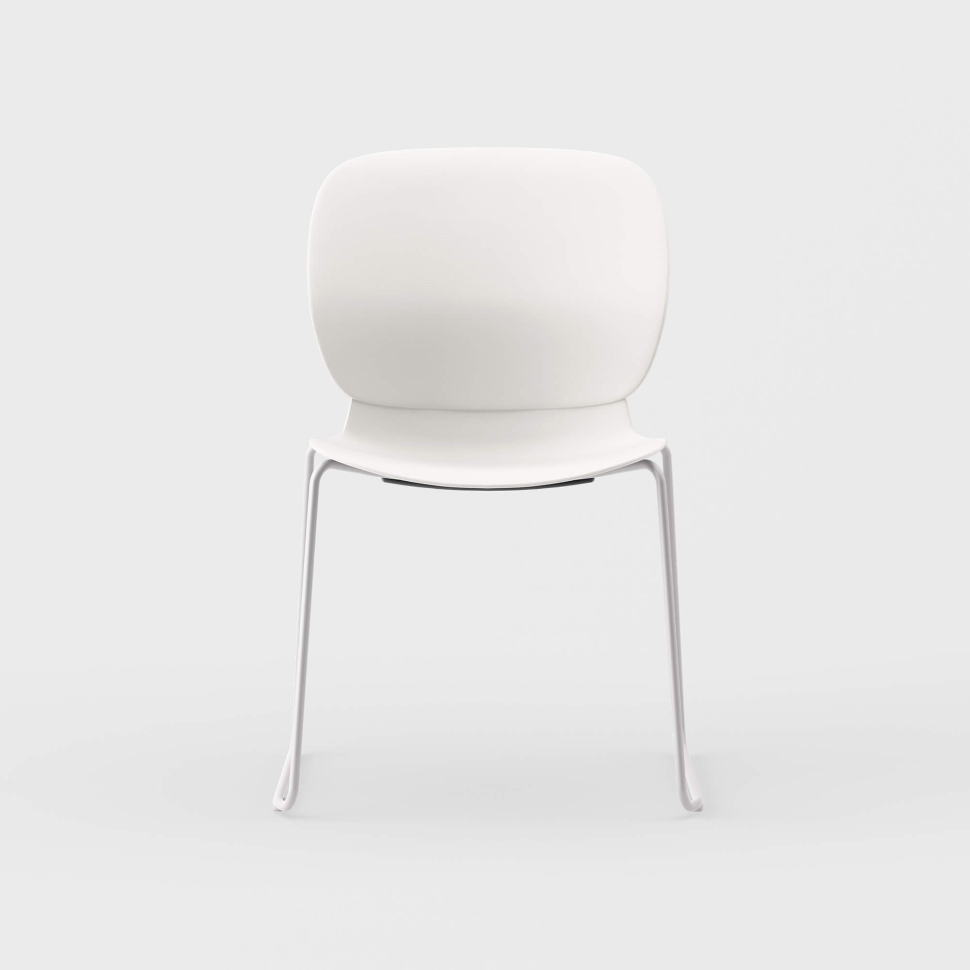 Maari Chair with Sled Base - Smooth Plaster (TR-PLS) / Metallic Silver (TR-LE)