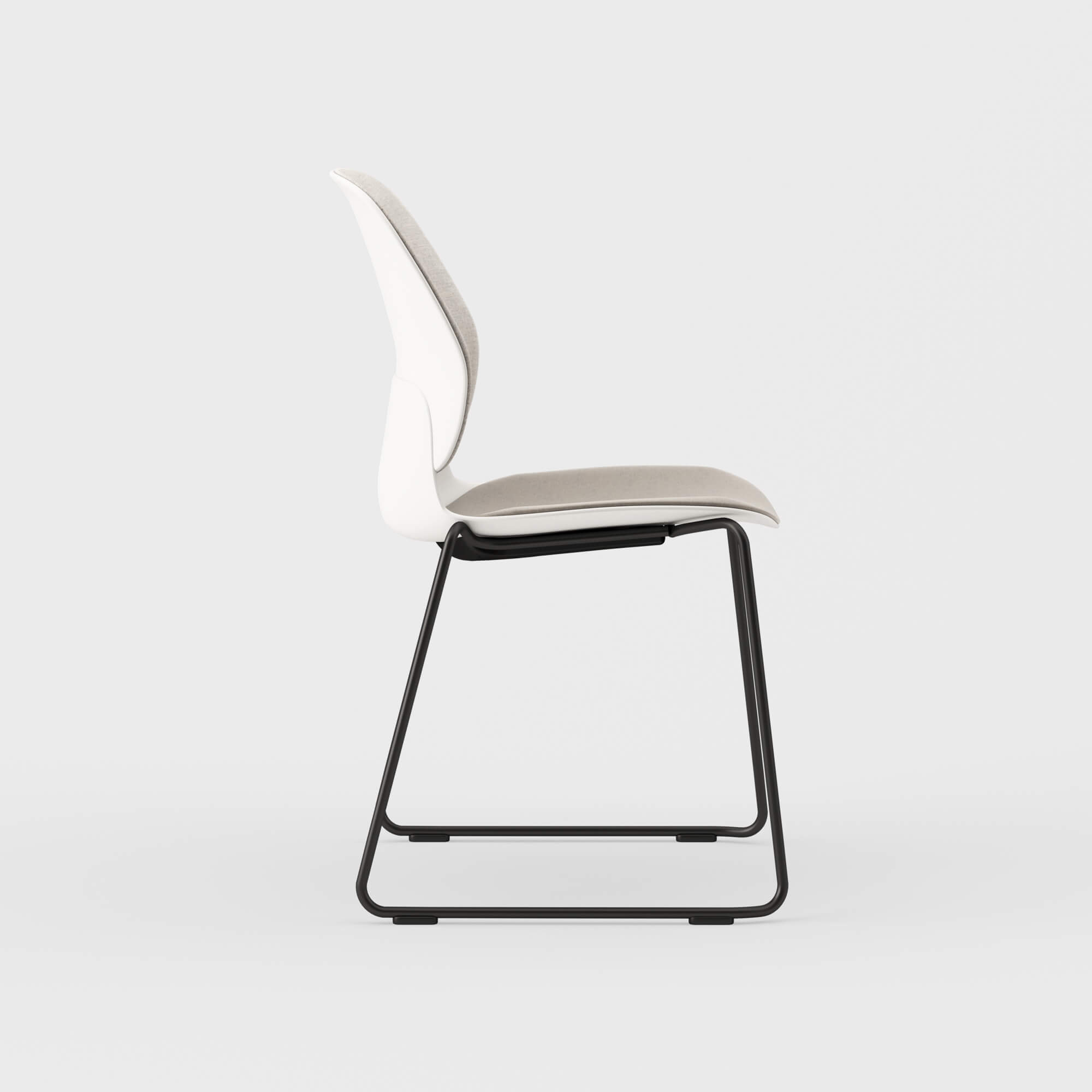 Maari Upholstered Chair with Sled Base - Floyd 123 (S6-A) / Black (TR-F)