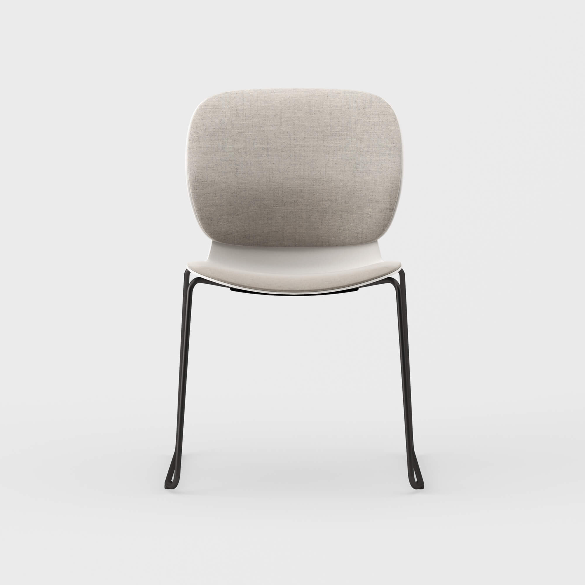 Maari Upholstered Chair with Sled Base - Floyd 123 (S6-A) / Black (TR-F)