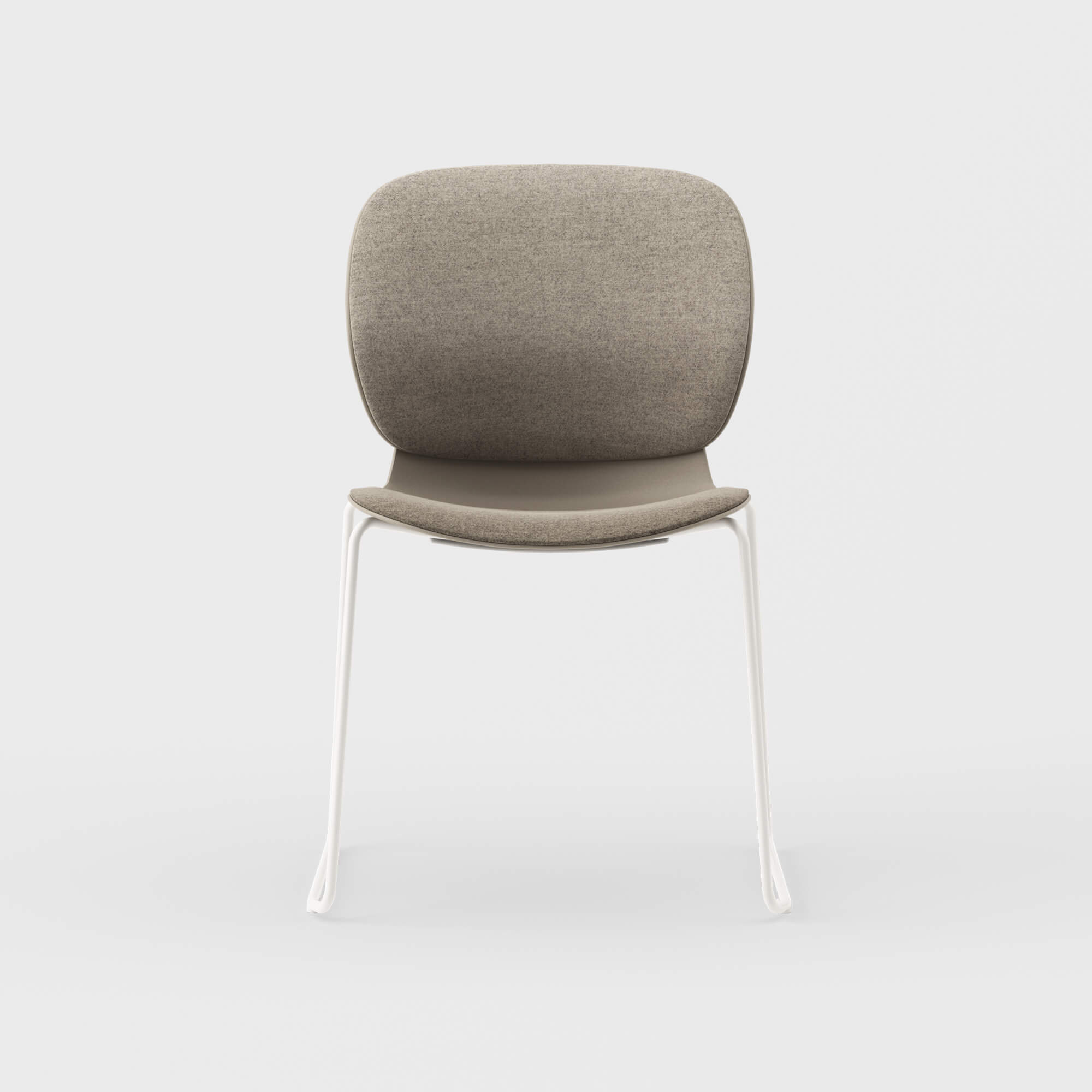 Maari Upholstered Chair with Sled Base - Melange Nap 111 (S7-A) / Smooth Plaster (TR-PLS)