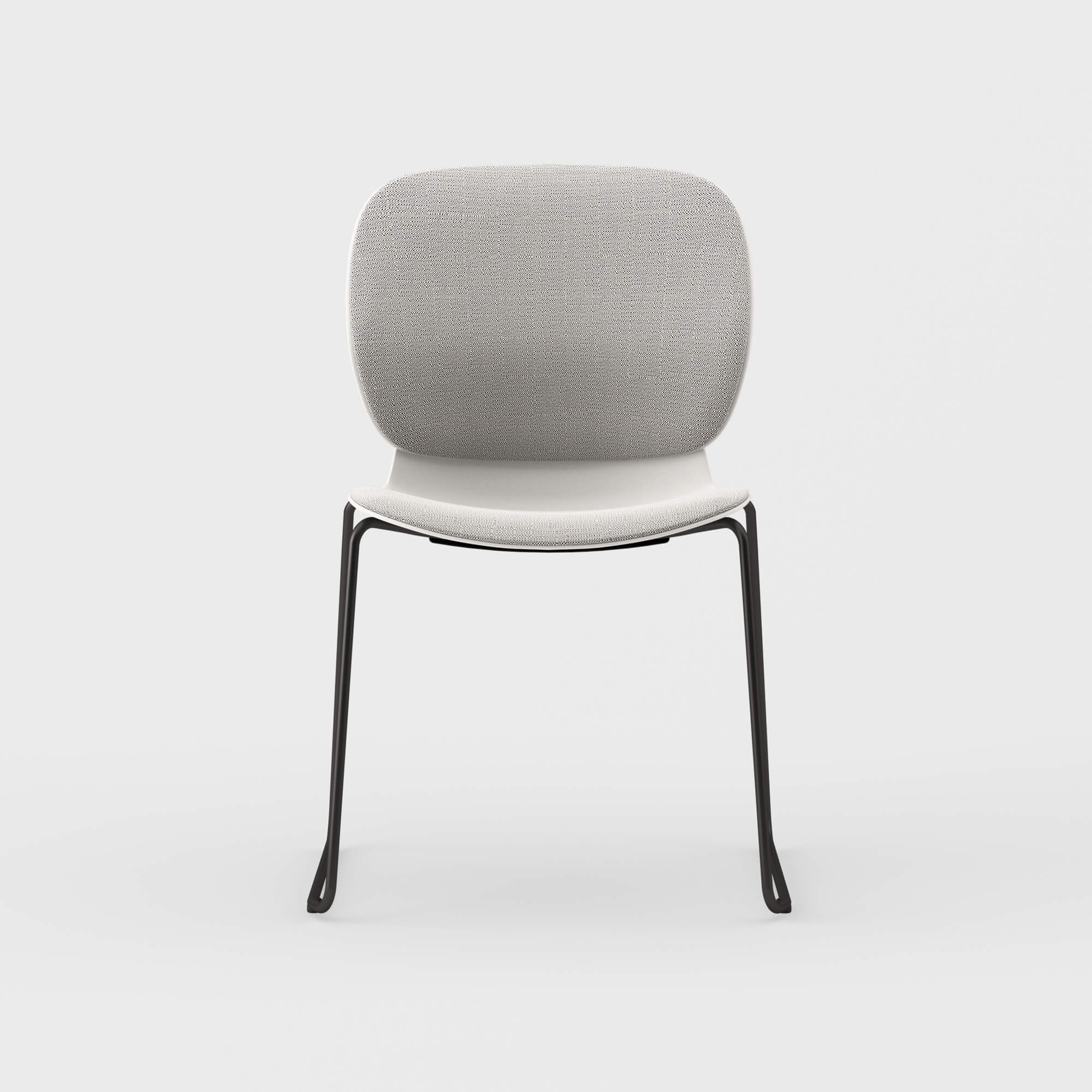 Maari Upholstered Chair with Sled Base - Ramie Gunnie (4V-GN) / Black (TR-F)