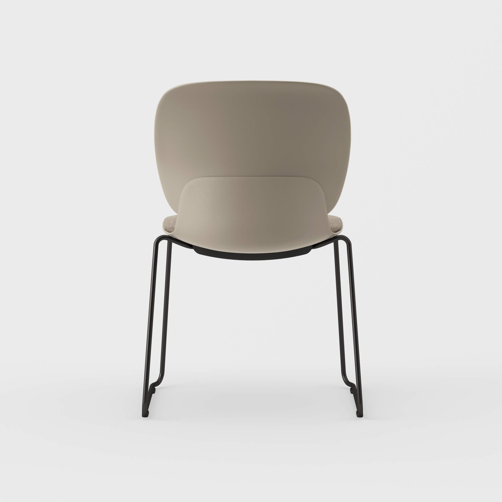 Maari Chair Sled Base with Upholstered Seat - Melange Nap 111 (S7-A) / Black (TR-F)