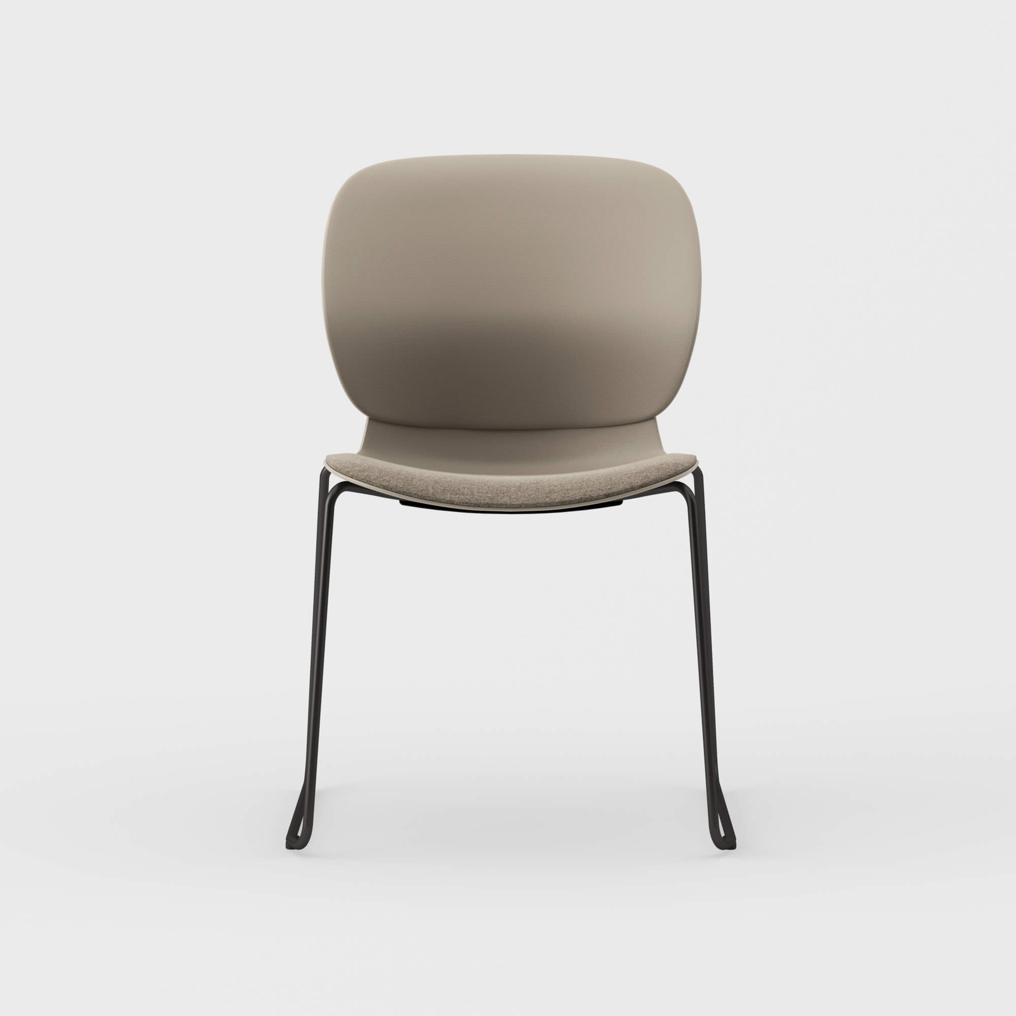 Maari Chair Sled Base with Upholstered Seat - Melange Nap 111 (S7-A) / Black (TR-F)