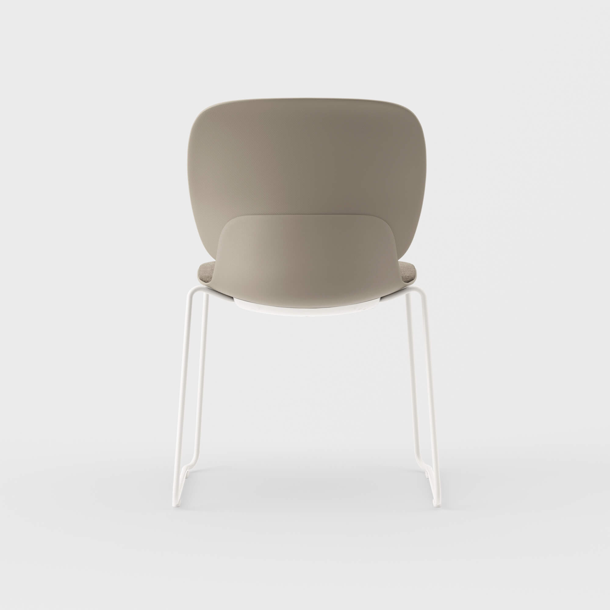 Maari Chair Sled Base with Upholstered Seat - Melange Nap 111 (S7-A) / Smooth Plaster (TR-PLS)
