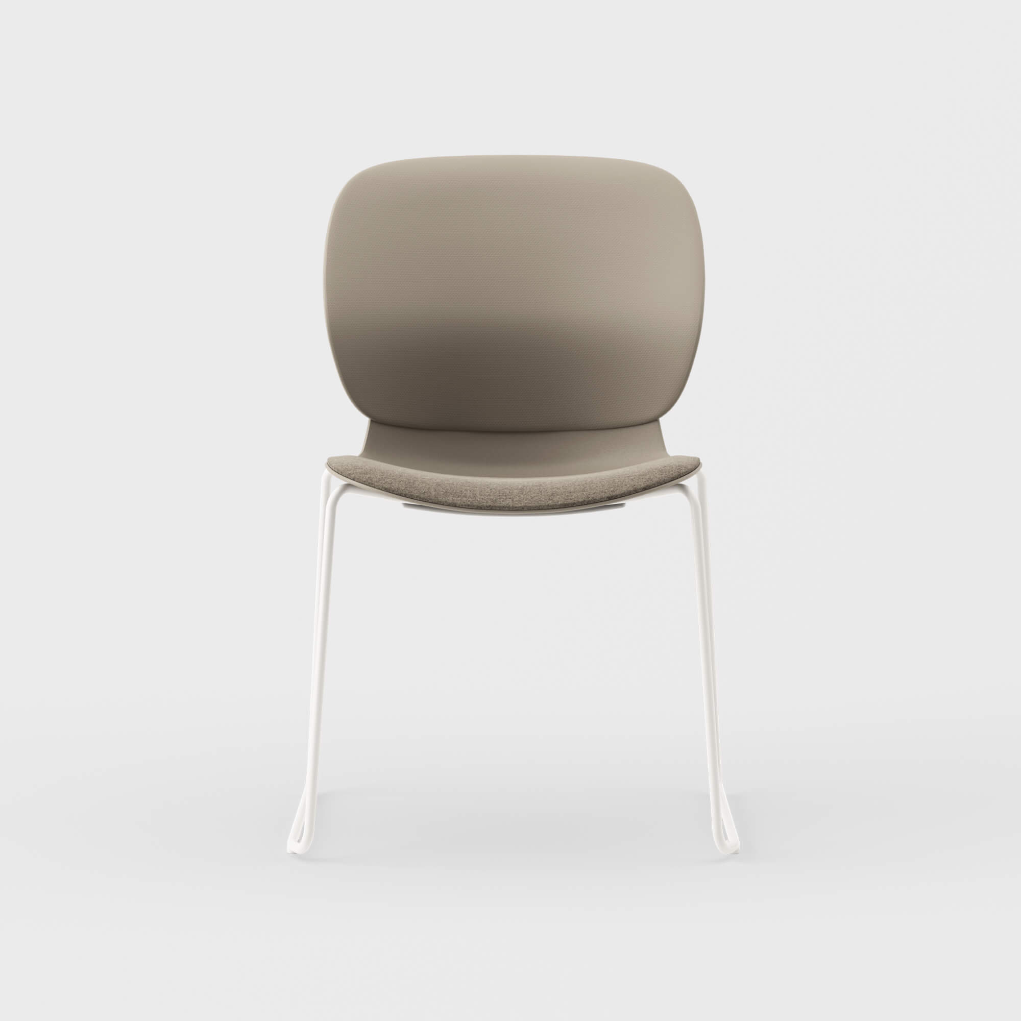Maari Chair Sled Base with Upholstered Seat - Melange Nap 111 (S7-A) / Smooth Plaster (TR-PLS)