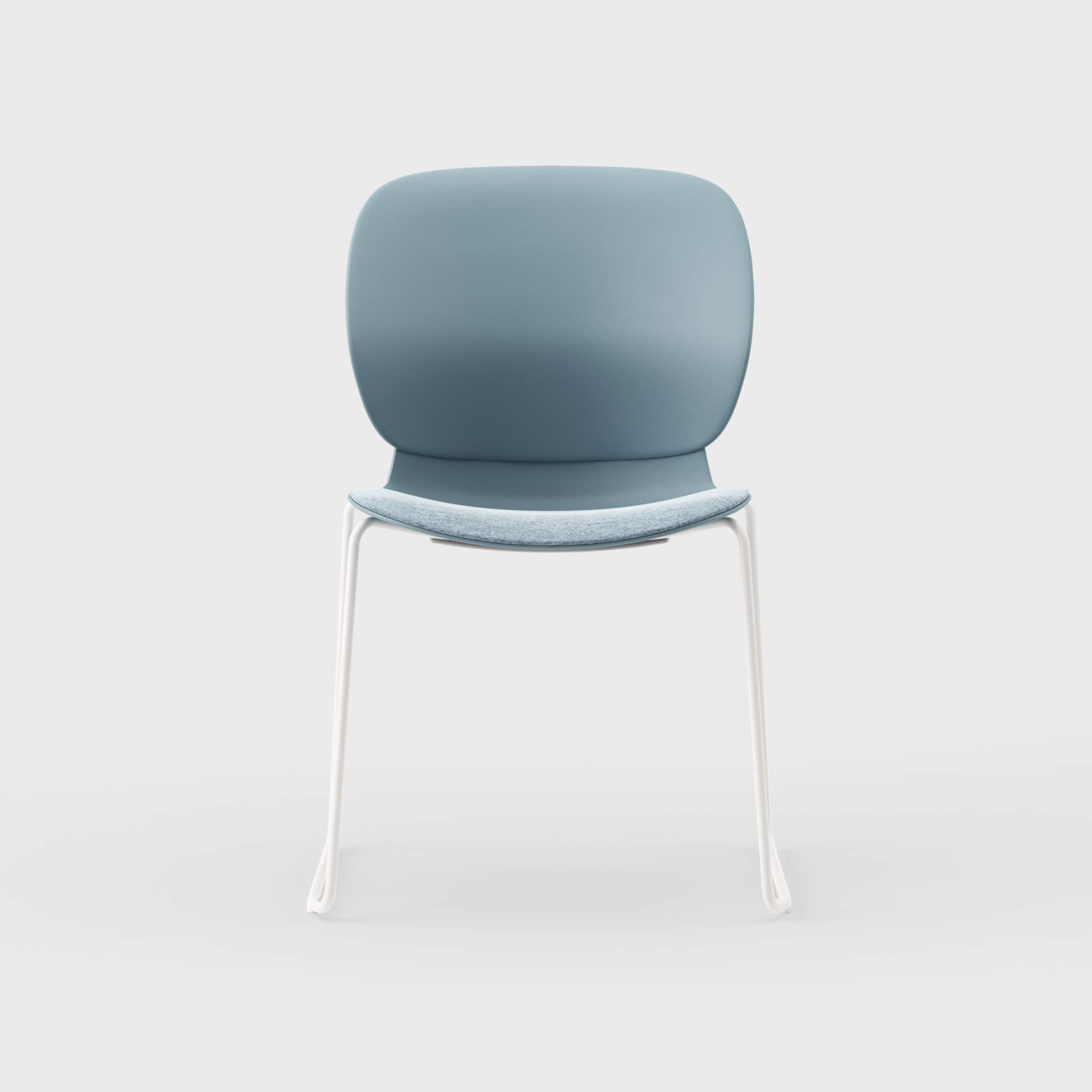 Maari Chair Sled Base with Upholstered Seat - Melange Nap 711 (S7-M) / Smooth Plaster (TR-PLS)