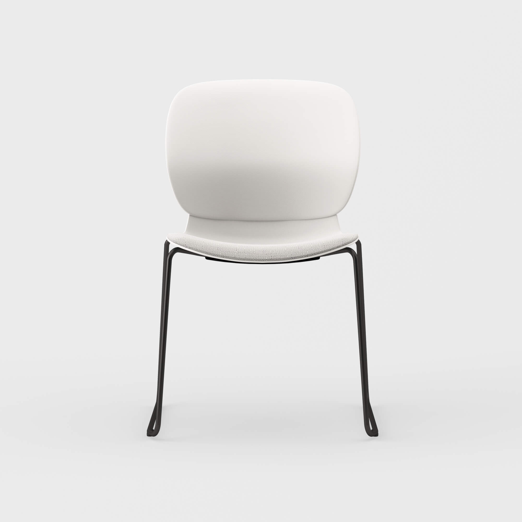 Maari Chair Sled Base with Upholstered Seat - Ramie Gunnie (4V-GN) / Black (TR-F)