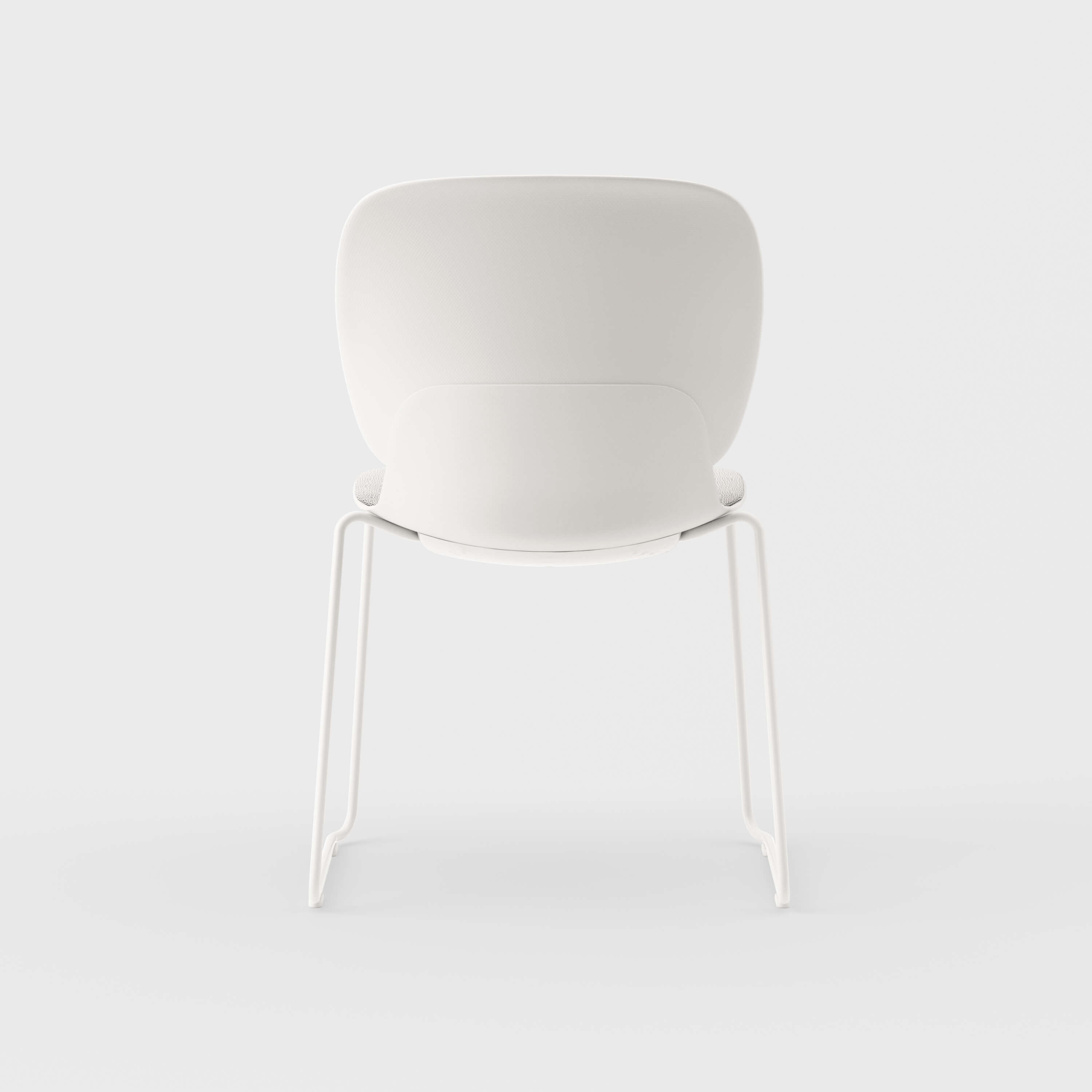 Maari Chair Sled Base with Upholstered Seat - Ramie Gunnie (4V-GN) / Smooth Plaster (TR-PLS)