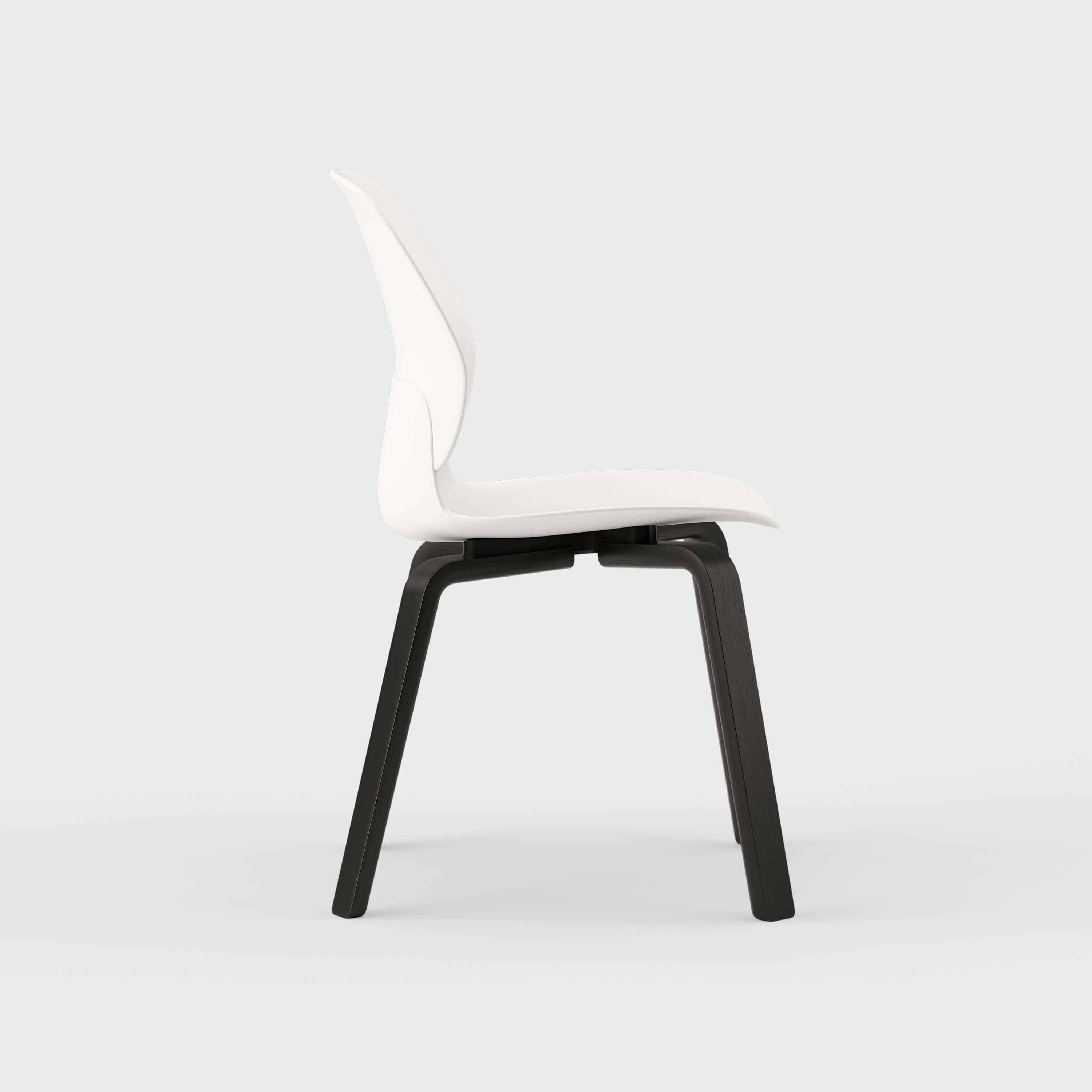 Maari Chair with Wood Base - Smooth Plaster (TR-PLS) / Ink on Oak (M5-W43)