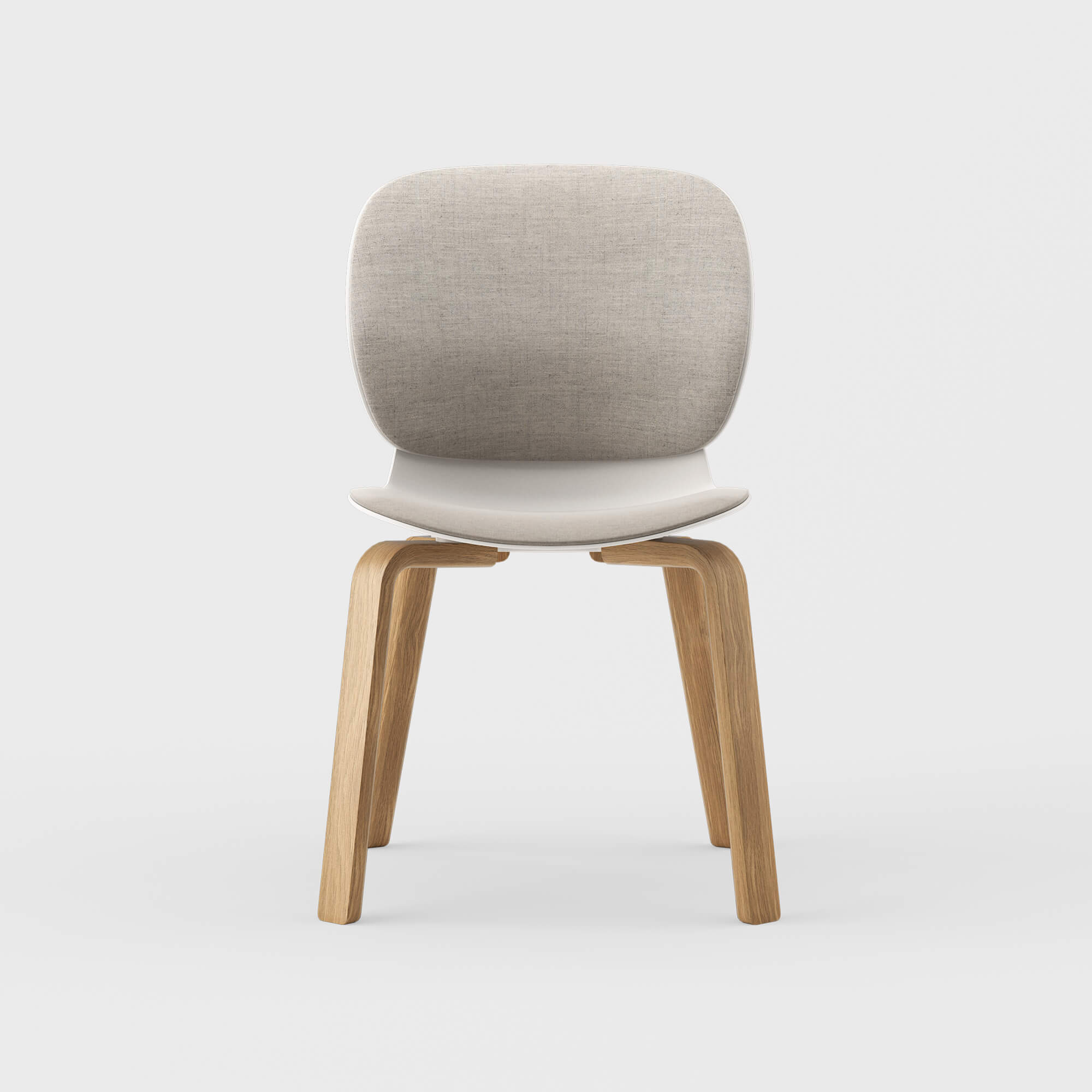 Maari Upholstered Chair with Wood Base - Floyd 123 (S6-A) / Clear on White Oak (M5-W35)