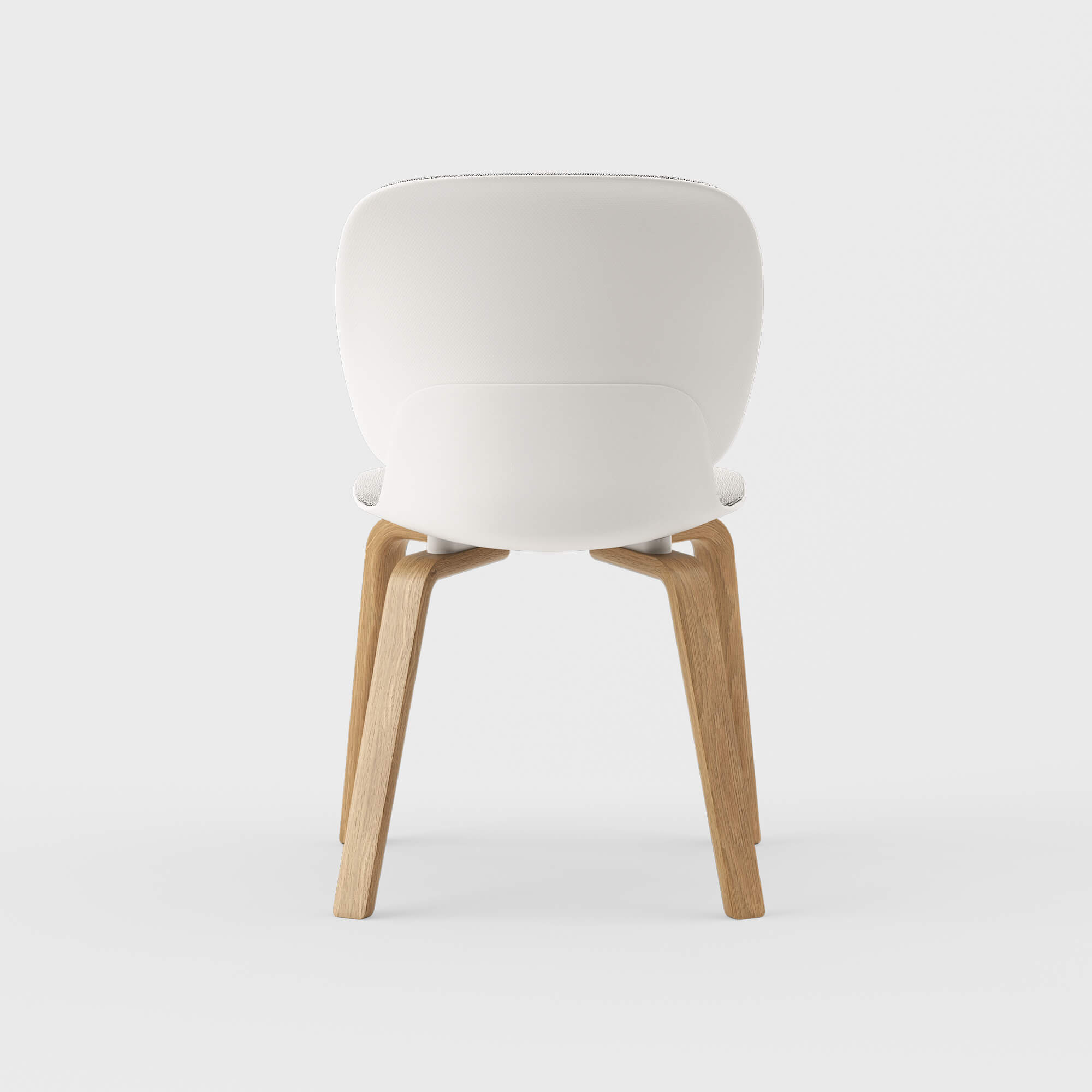 Maari Upholstered Chair with Wood Base - Ramie Gunnie (4V-GN) / Clear on White Oak (M5-W35)