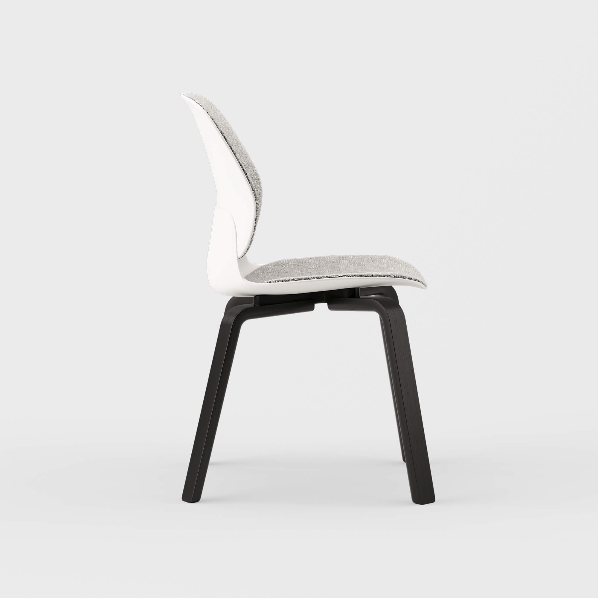Maari Upholstered Chair with Wood Base - Ramie Gunnie (4V-GN) / Ink on Oak (M5-W43)