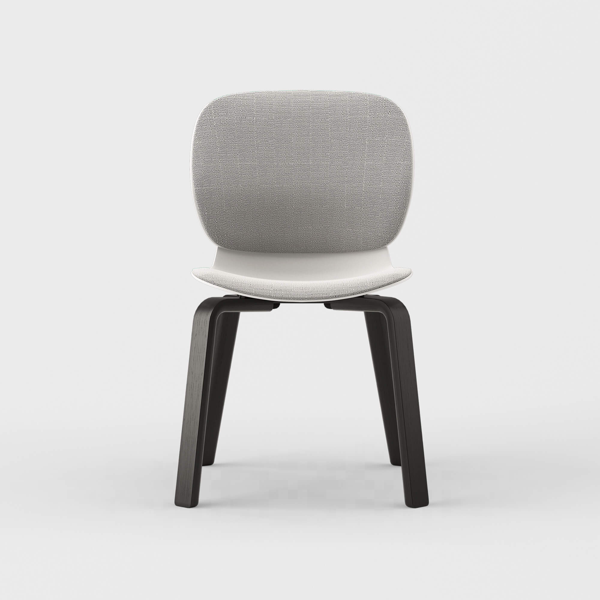Maari Upholstered Chair with Wood Base - Ramie Gunnie (4V-GN) / Ink on Oak (M5-W43)
