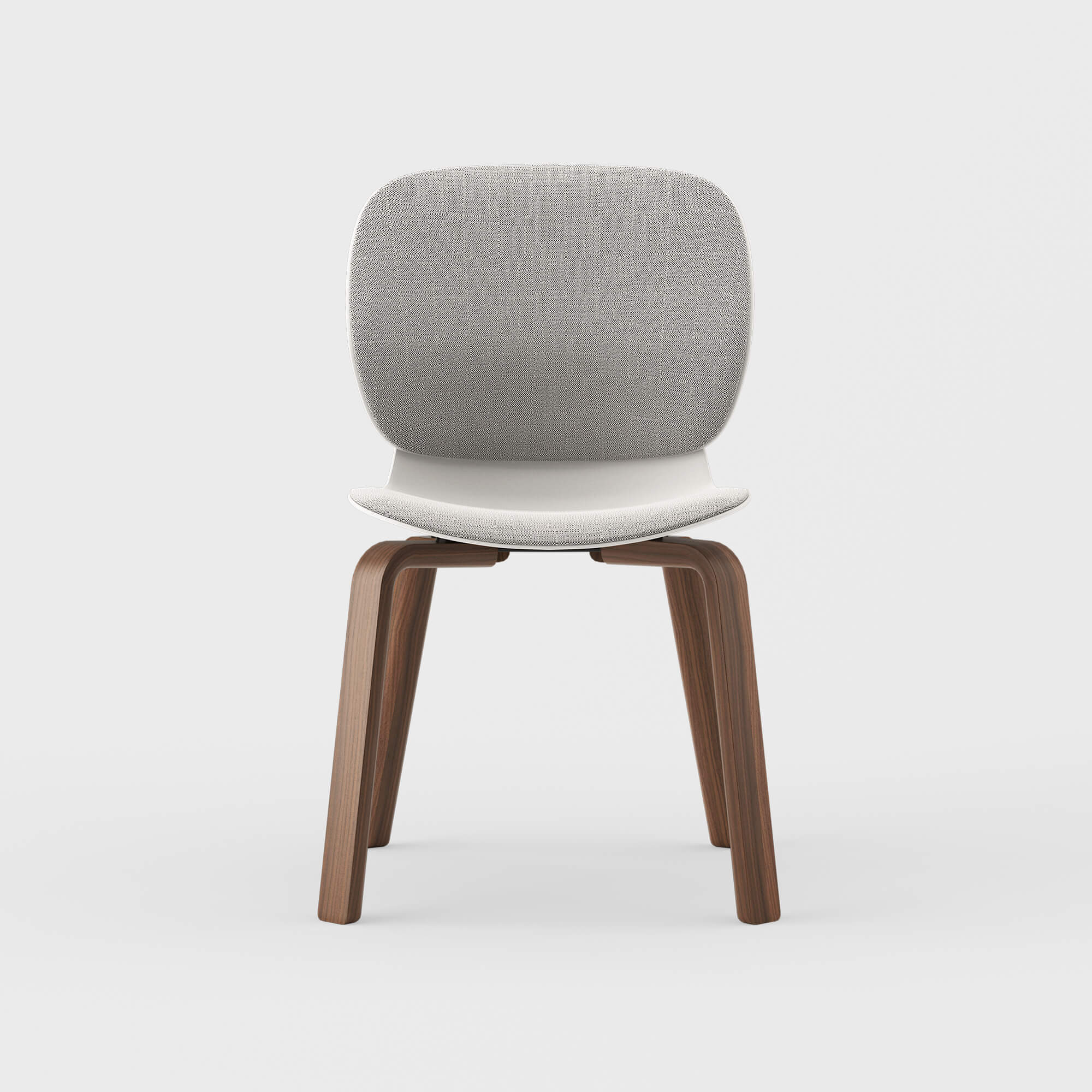 Maari Upholstered Chair with Wood Base - Ramie Gunnie (4V-GN) / Walnut on Oak (M5-W44)