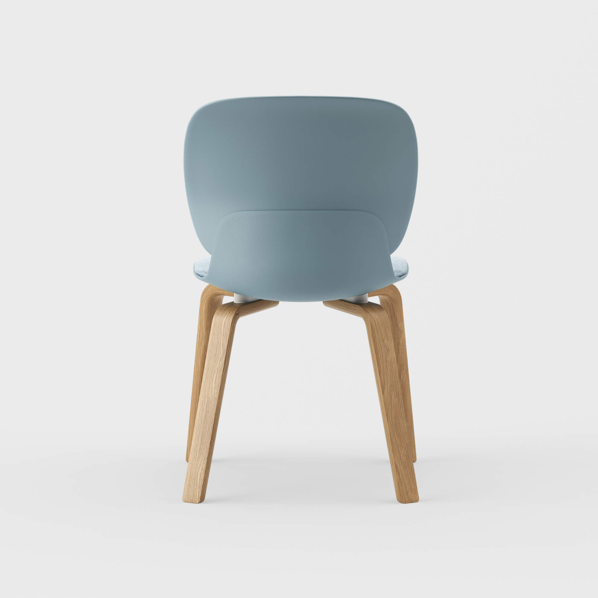 Maari Chair Wood Base with Upholstered Seat - Melange Nap 711 (S7-M) / Clear on White Oak (M5-W35)