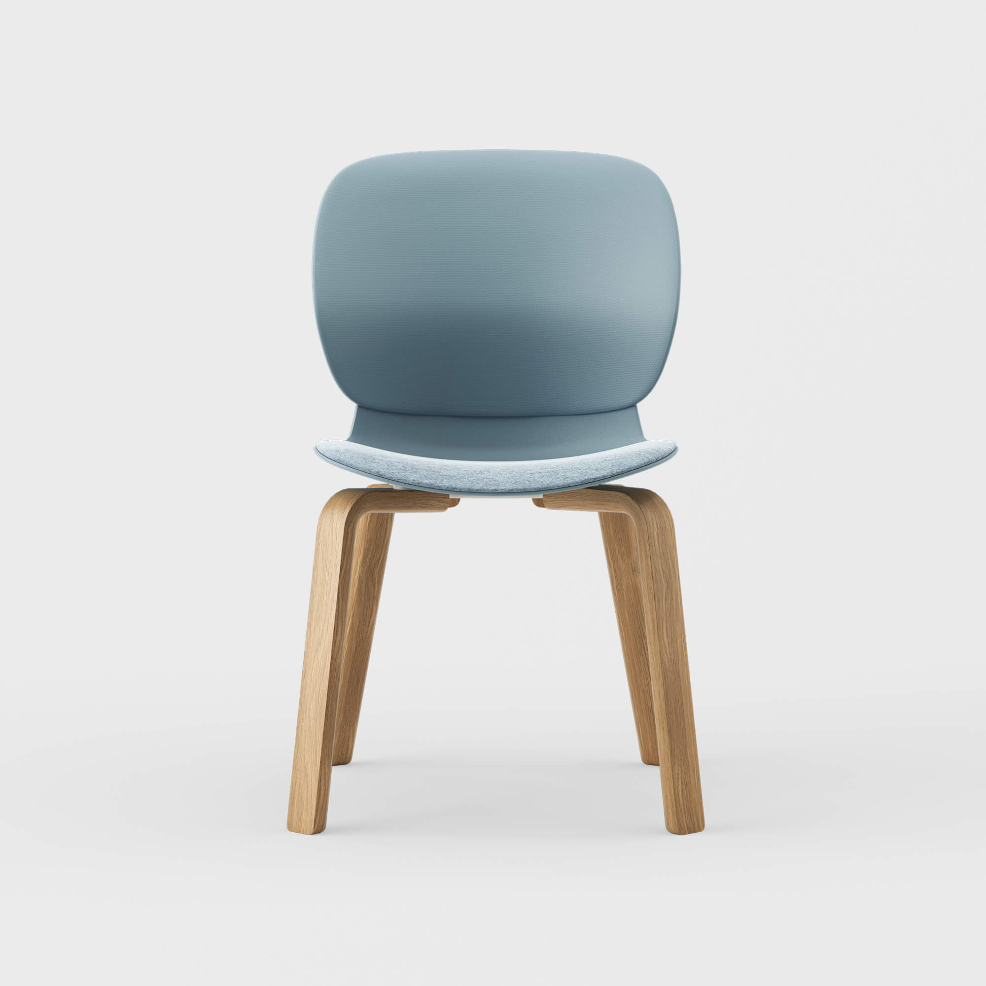 Maari Chair Wood Base with Upholstered Seat - Melange Nap 711 (S7-M) / Clear on White Oak (M5-W35)