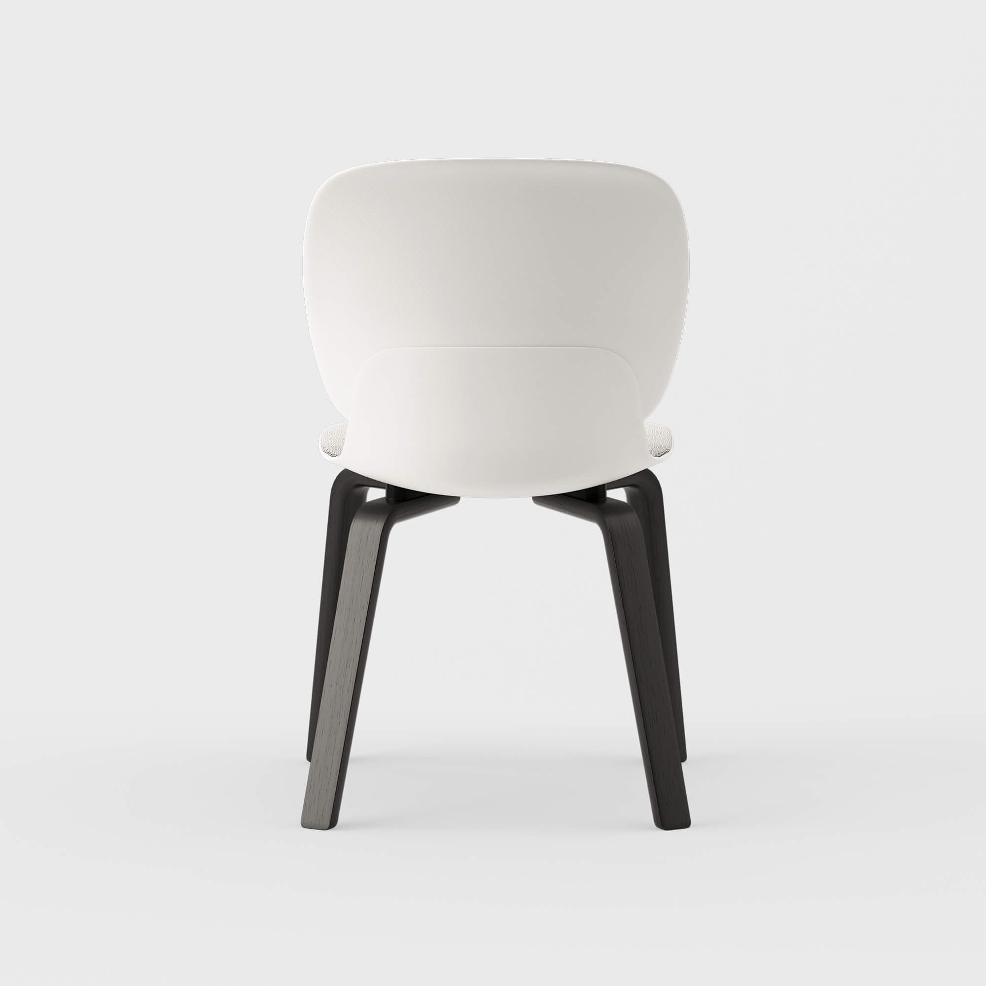 Maari Chair Wood Base with Upholstered Seat - Ramie Gunnie (4V-GN) / Ink on Oak (M5-W43)