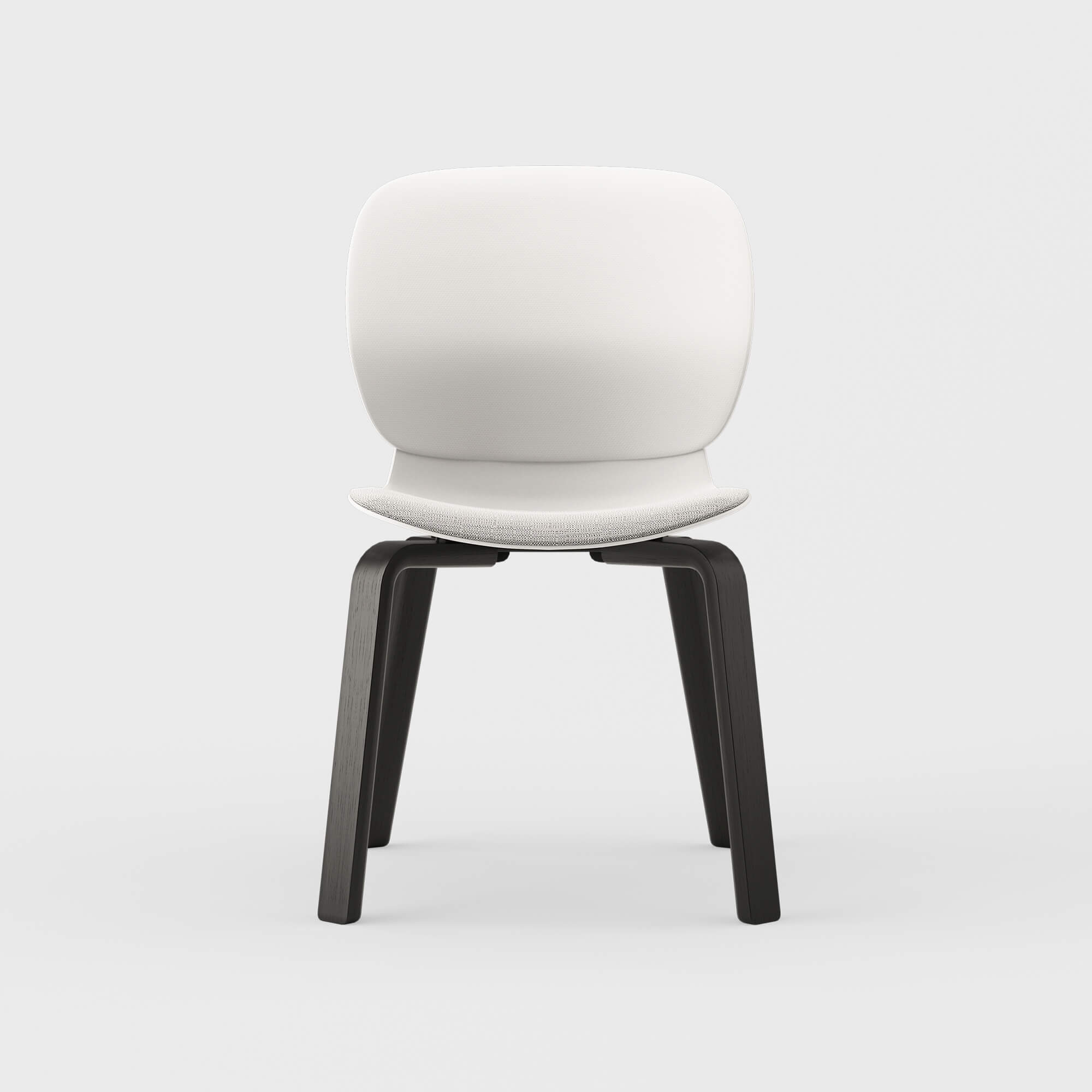 Maari Chair Wood Base with Upholstered Seat - Ramie Gunnie (4V-GN) / Ink on Oak (M5-W43)