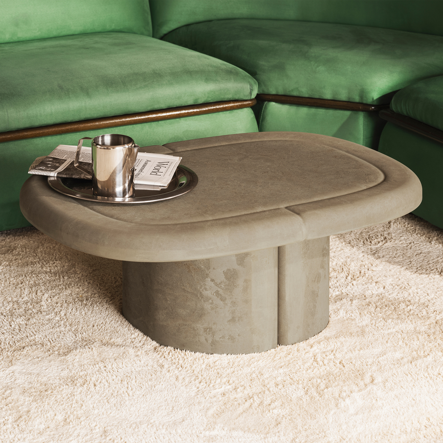 Alder Coffee Table - Oval / Biodegradable Sand (MWA_SD)