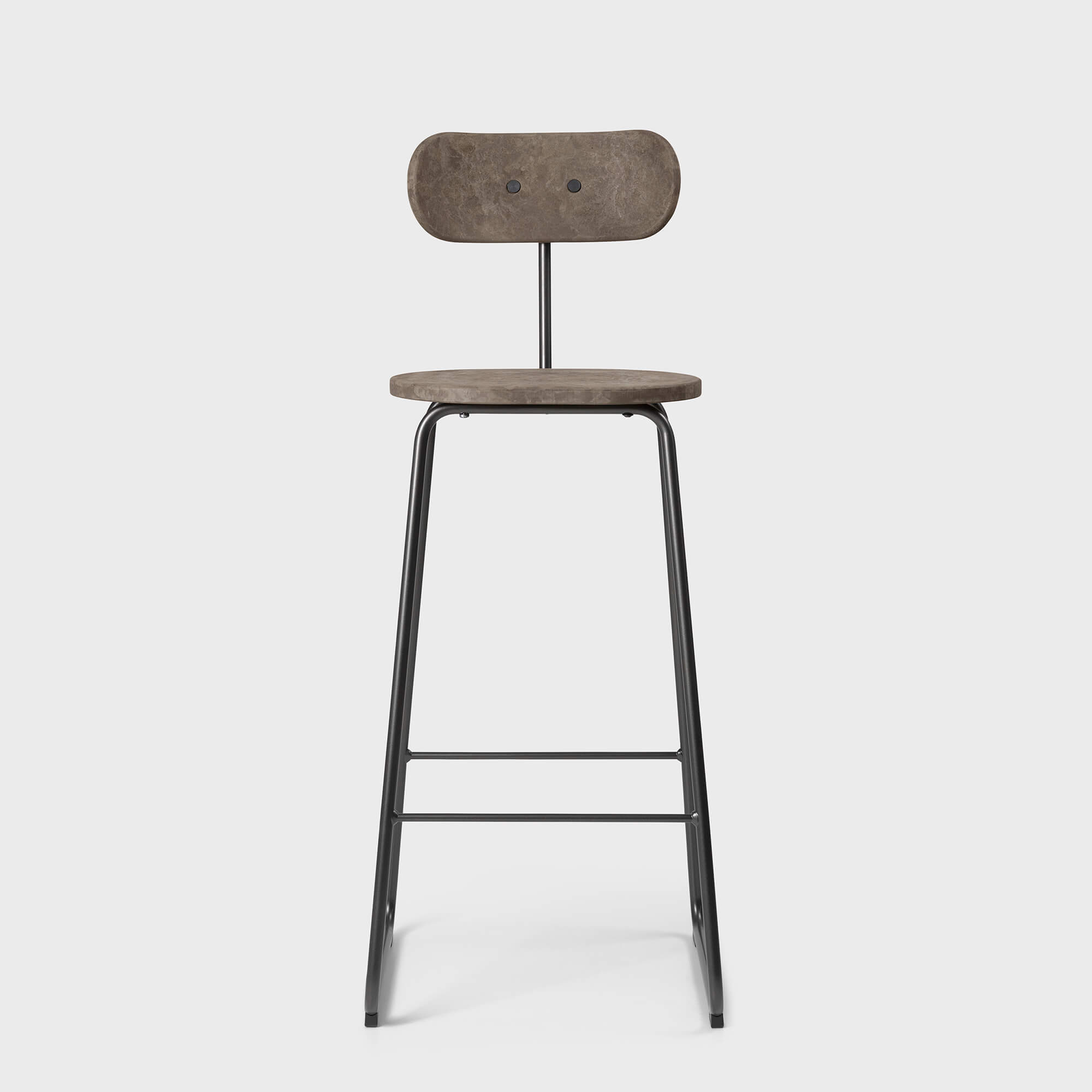 Earth Stool With Backrest - Barstool / Coffee Waste Dark (M_CWD)
