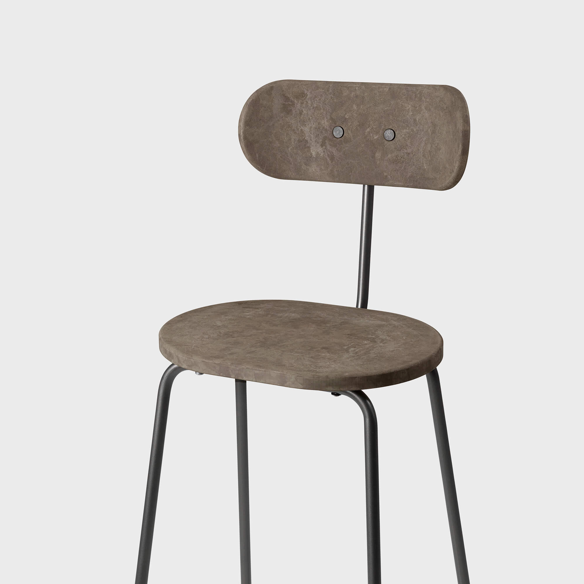 Earth Stool With Backrest - Barstool / Coffee Waste Dark (M_CWD)