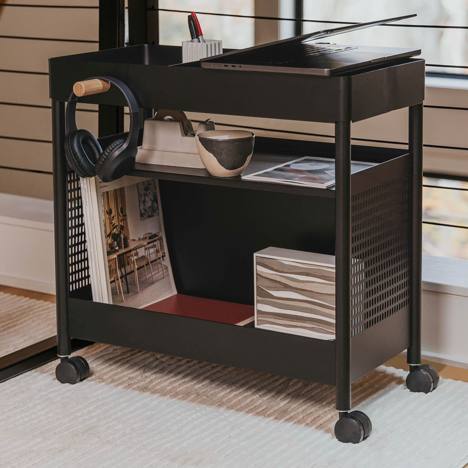 Fluid: Nomad Storage Cart - Smooth Plaster (TR_PLS) / No Casters