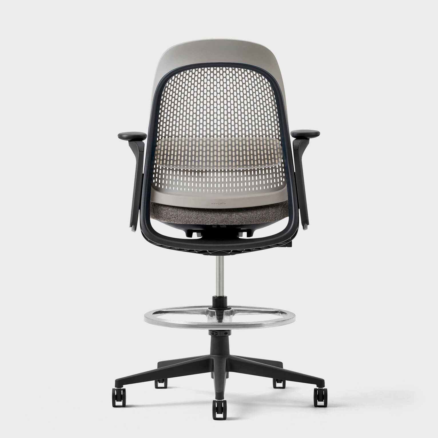 Breck Ergonomic Office Stool - Stone (4H-BD) / Black (TR-F)
