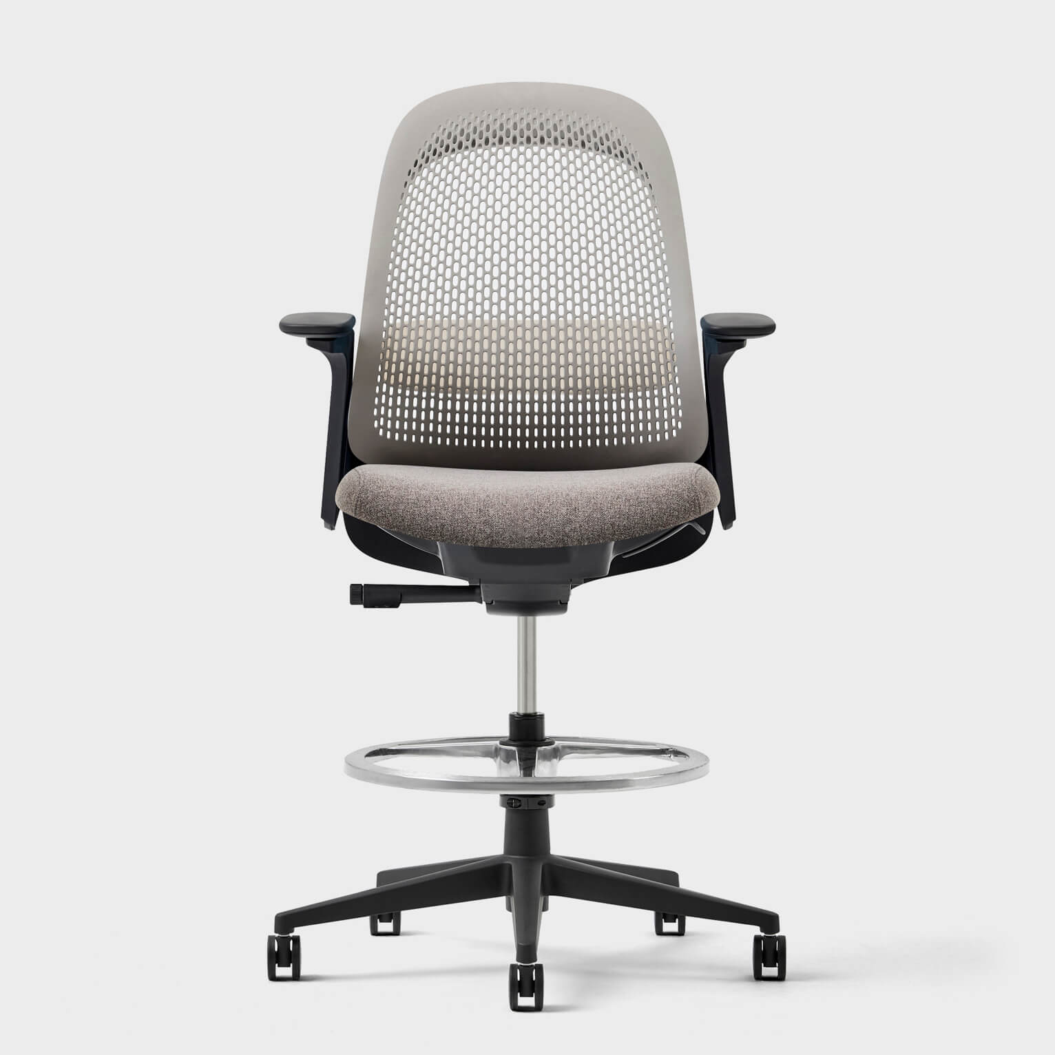Breck Ergonomic Office Stool - Stone (4H-BD) / Black (TR-F)