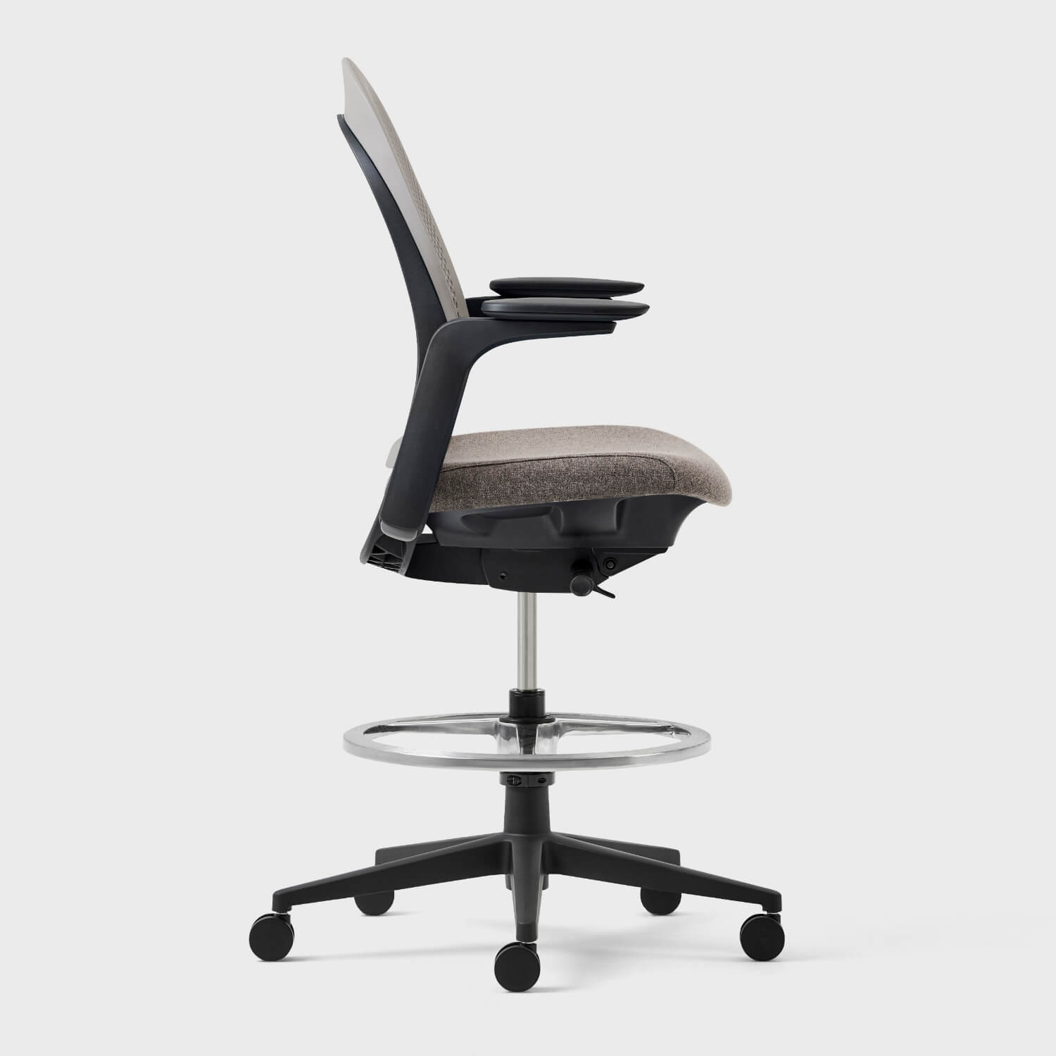 Breck Ergonomic Office Stool - Stone (4H-BD) / Black (TR-F)