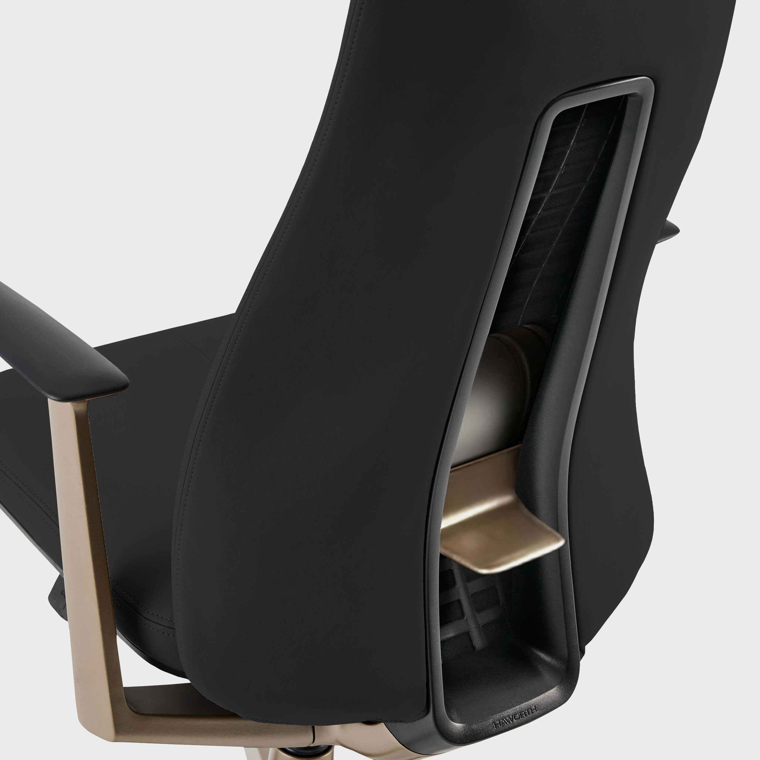 Fern Office Chair with Bronze Base - Black - Vegan Leather (XJ_BL) / Yes / Yes