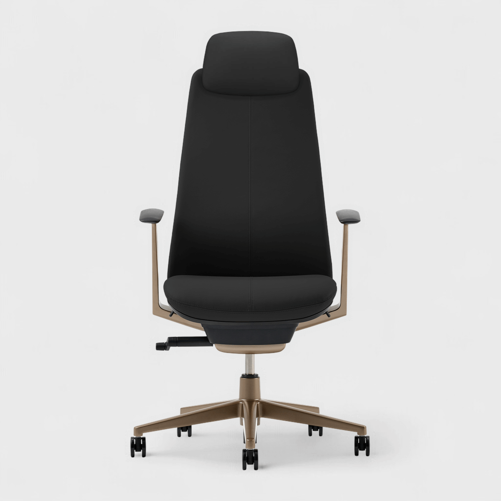 Fern Office Chair with Bronze Base - Black (XJ_BL) / Yes / No
