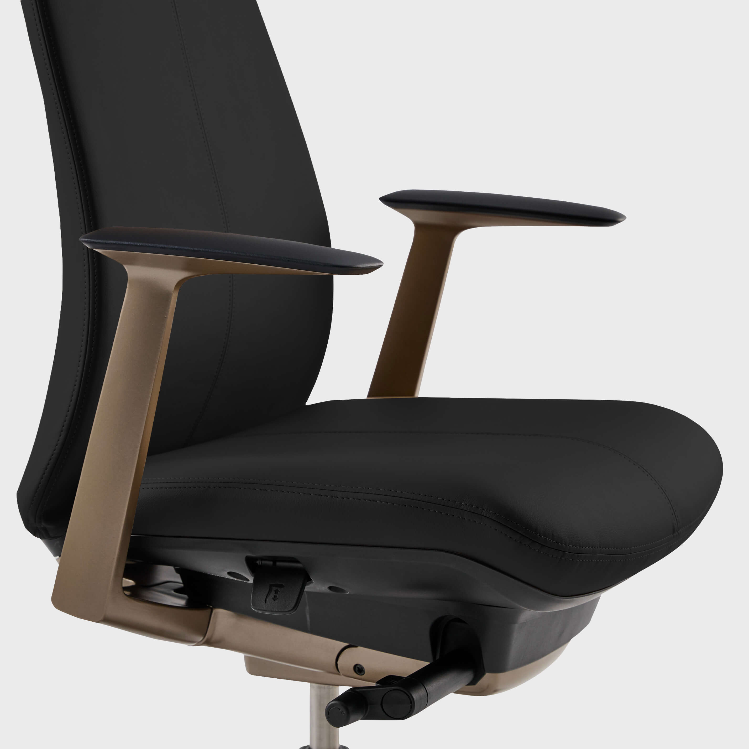 Fern Office Chair with Bronze Base - Black (XJ_BL) / Yes / No