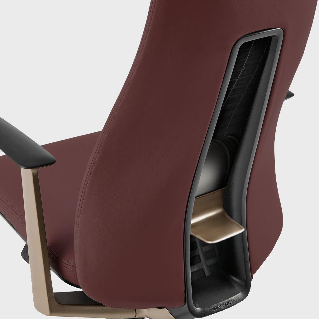 Fern Office Chair with Bronze Base - Bordeaux (XJ_BR) / No / Yes