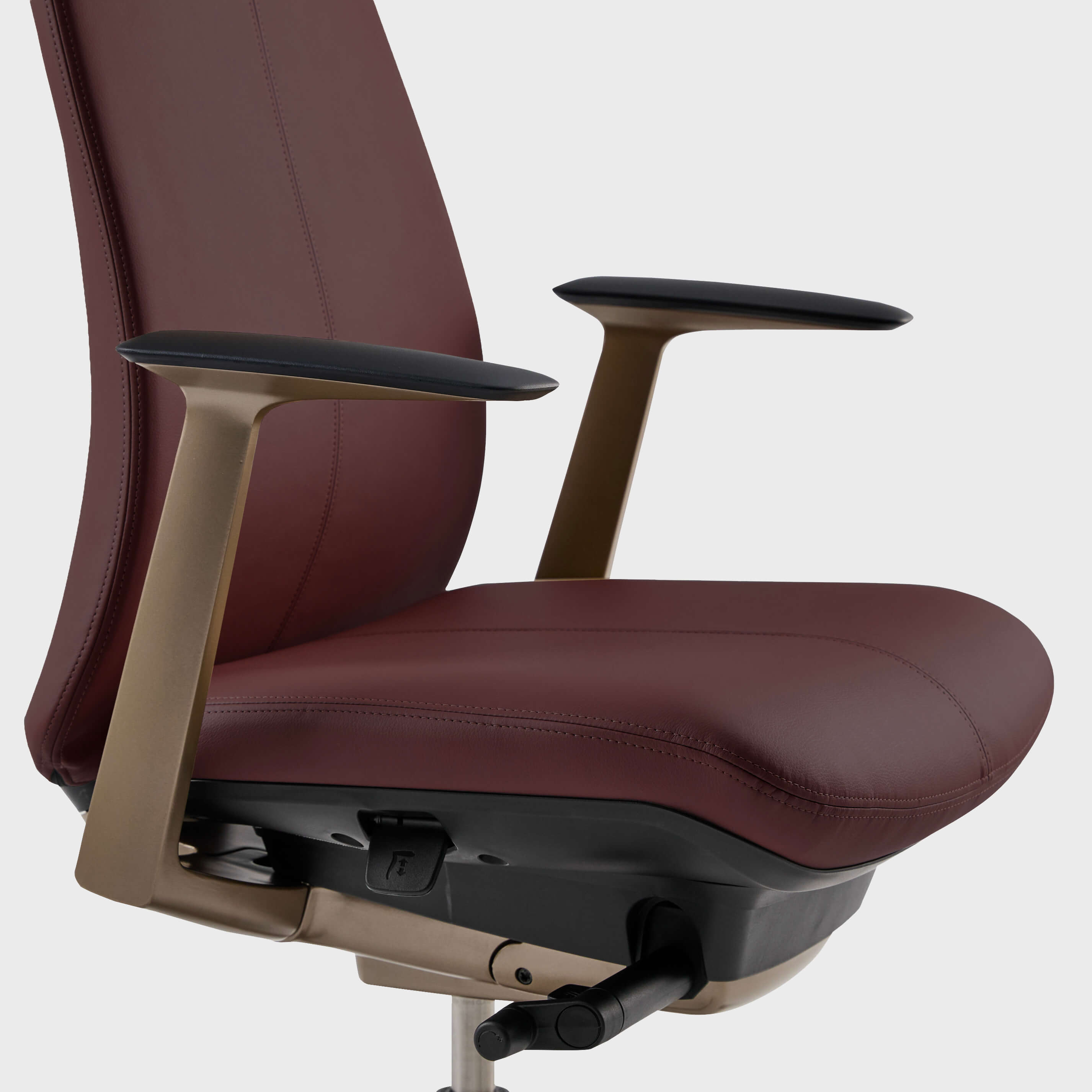 Fern Office Chair with Bronze Base - Bordeaux (XJ_BR) / No / Yes