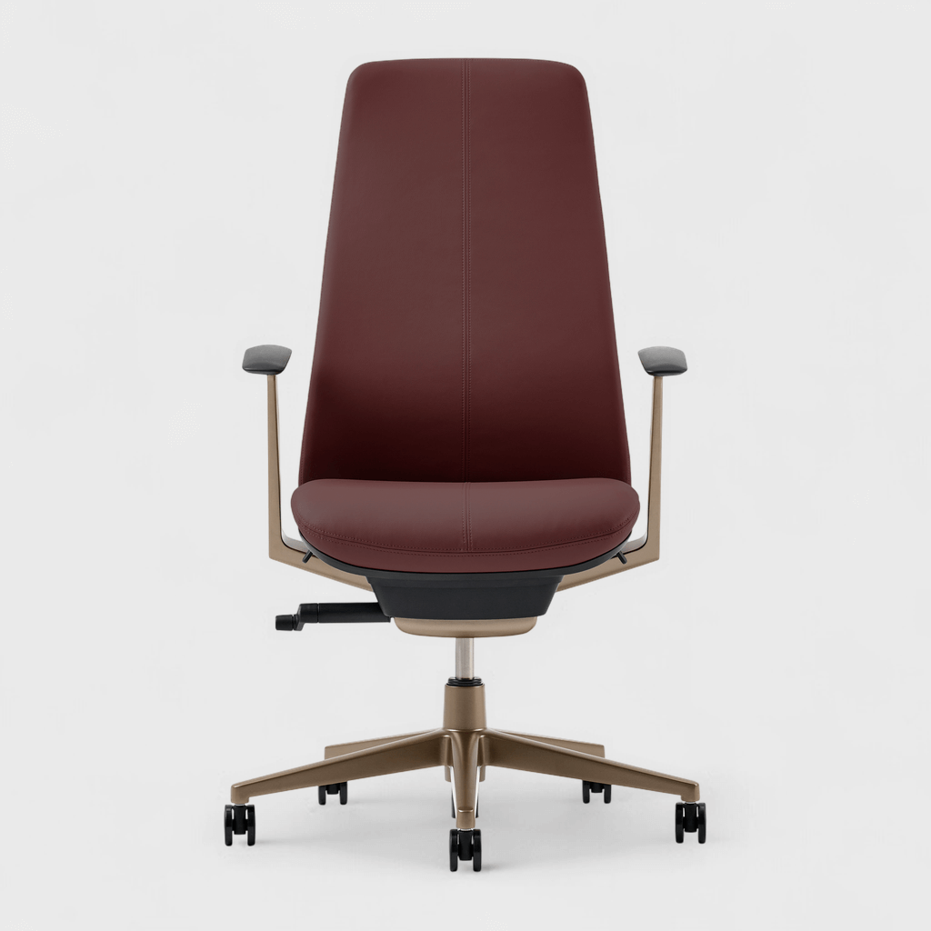 Fern Office Chair with Bronze Base - Bordeaux (XJ_BR) / No / Yes